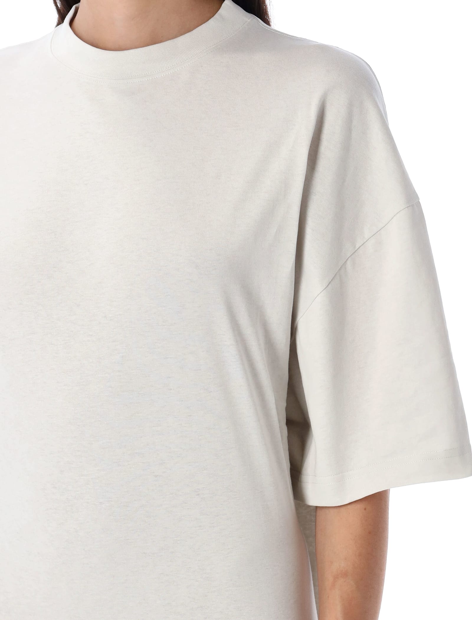 Balenciaga Semi Fitted Cotton T-shirt Dress In Gray