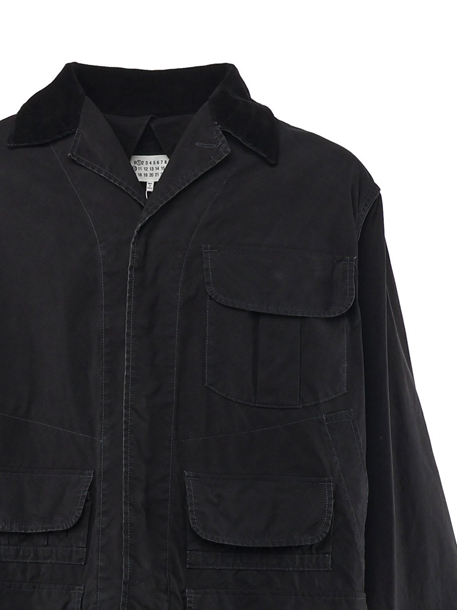 Shop Maison Margiela Waxed Cotton Jacket In Black