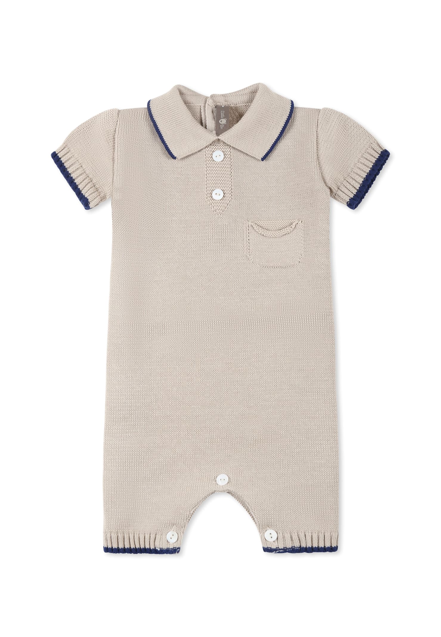 Little Bear Beige Romper For Baby Boy In Beige