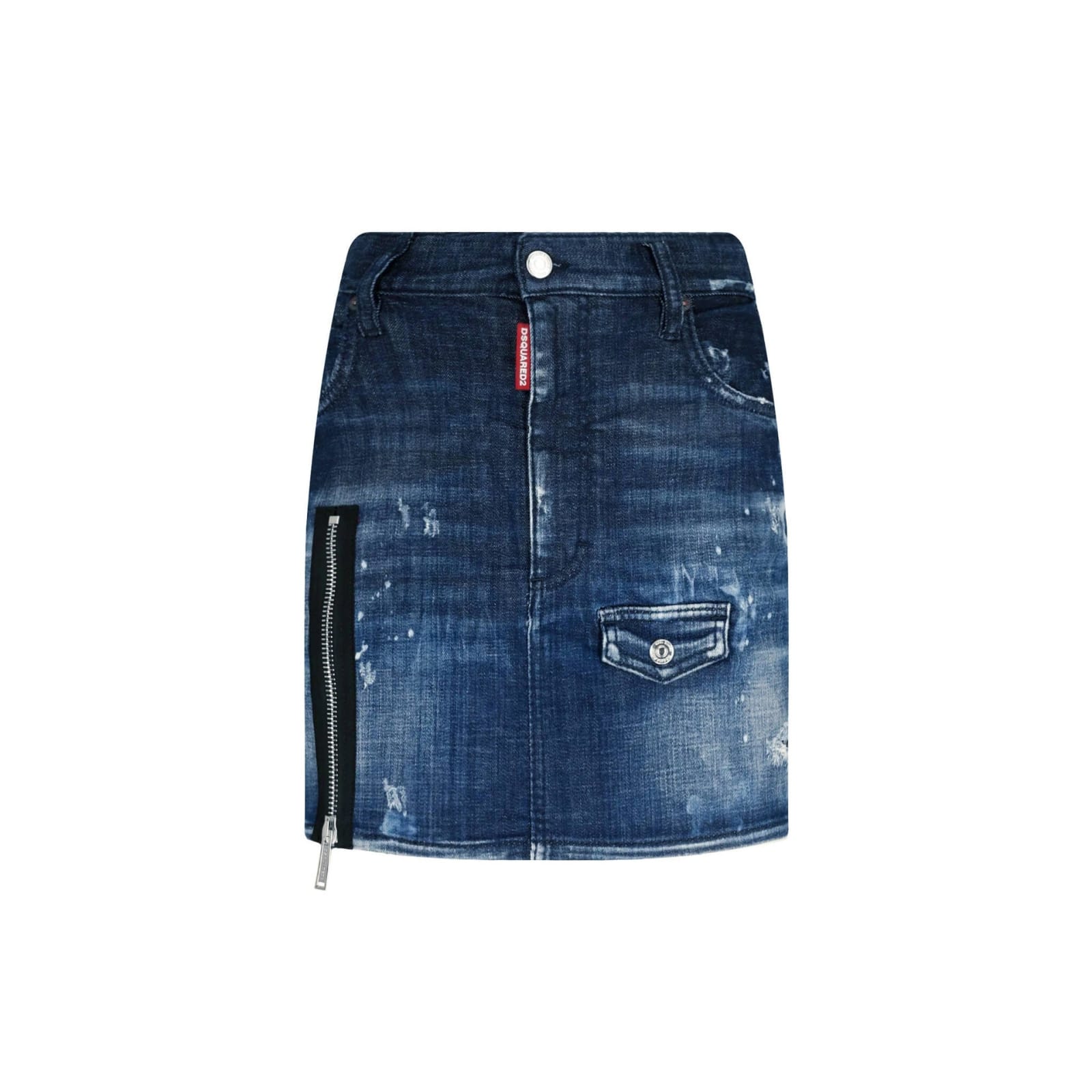 Shop Dsquared2 Denim Mini Skirt In Blue