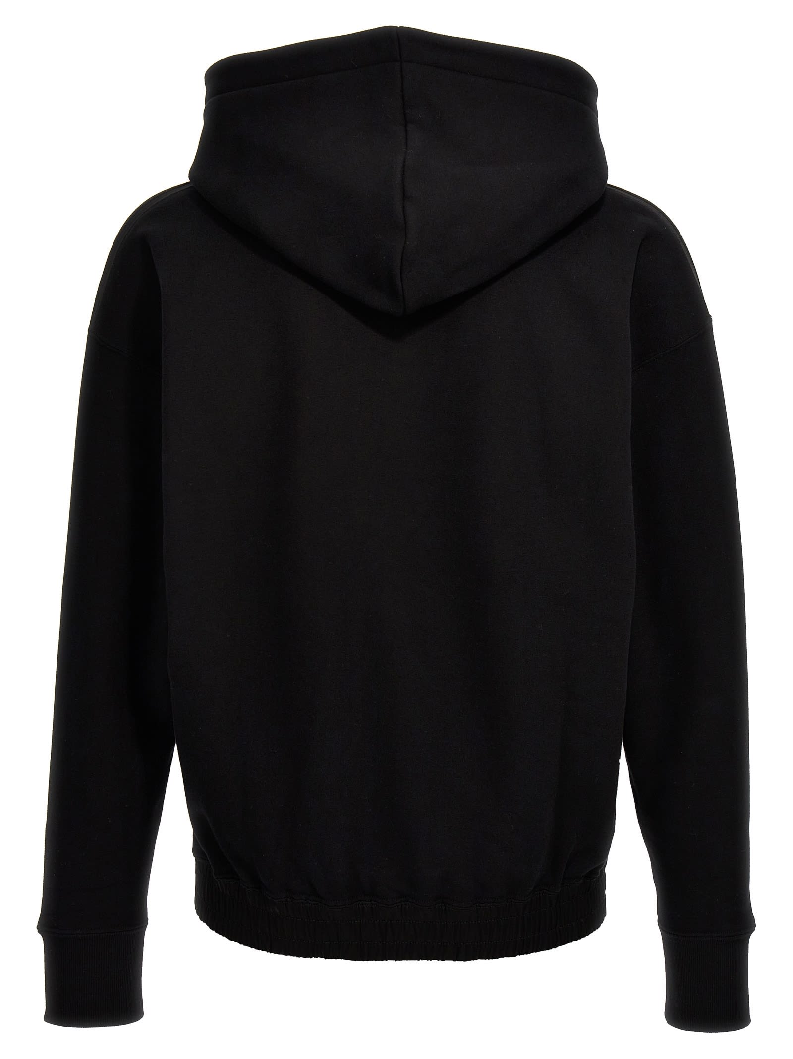 Shop Saint Laurent Logo Embroidery Hoodie In Black