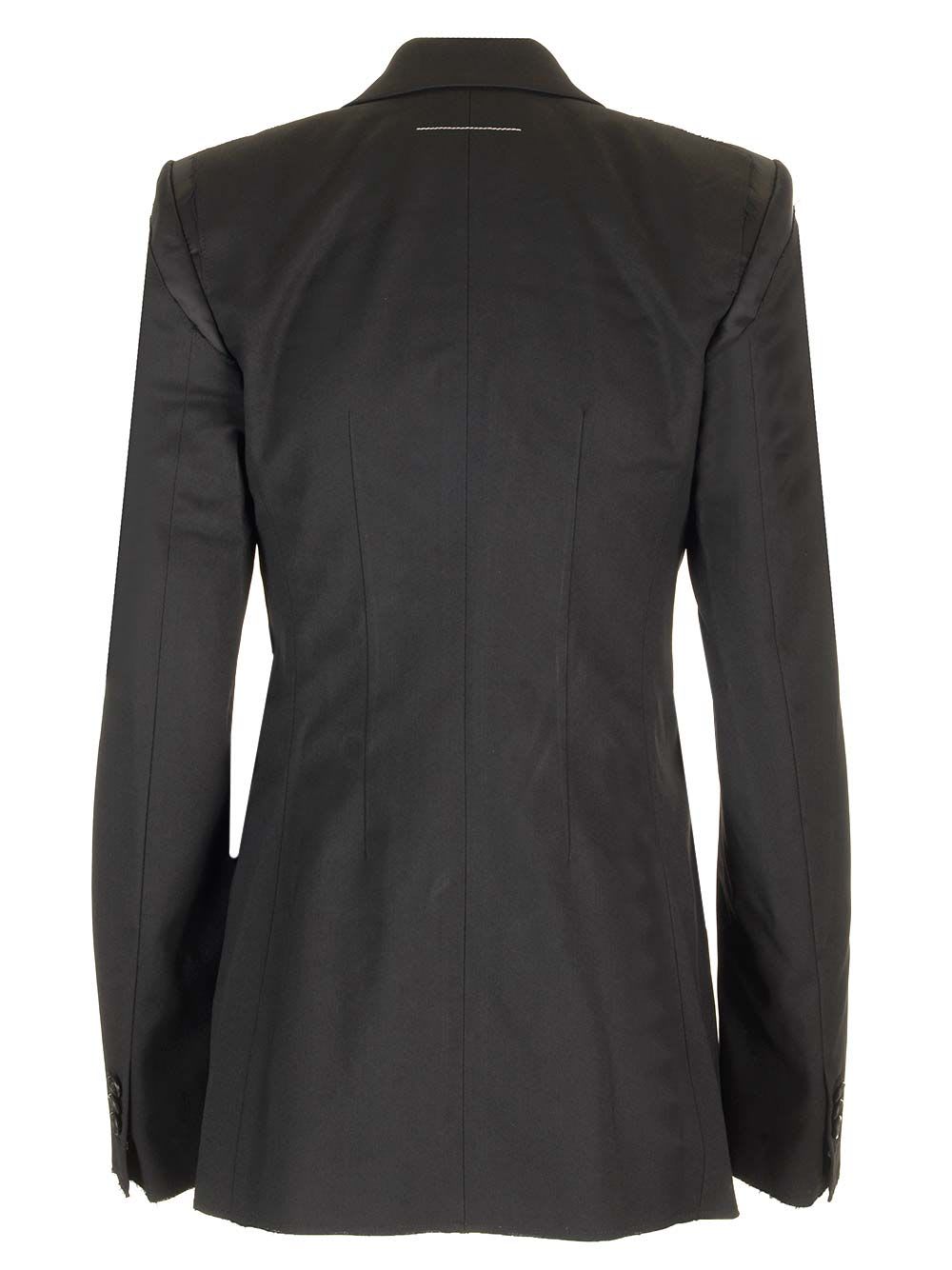 Shop Mm6 Maison Margiela Stretch Crepe Blazer In Black