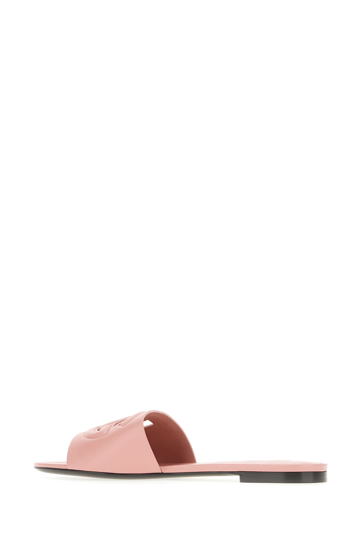 Shop Dolce & Gabbana Mauve Leather Slippers In Pink