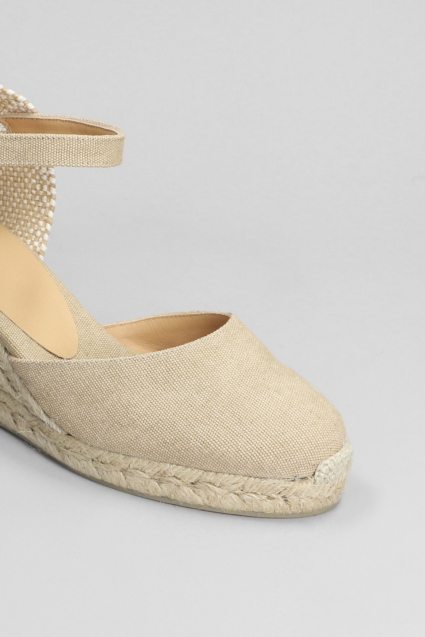 Castaã±er Carol 6-002 Wedges In Beige Canvas