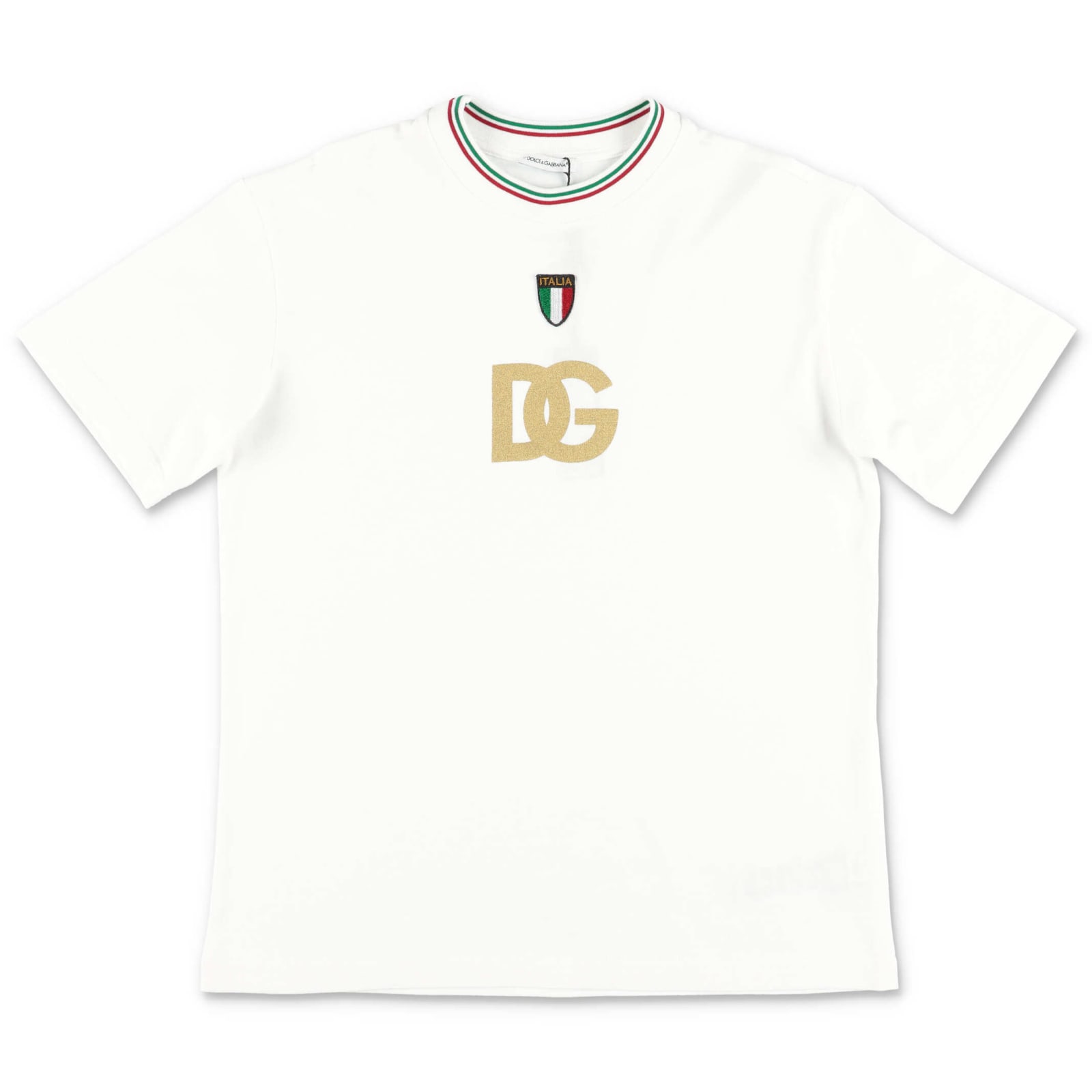 Dolce & Gabbana T-shirt Bianca In Jersey Di Cotone