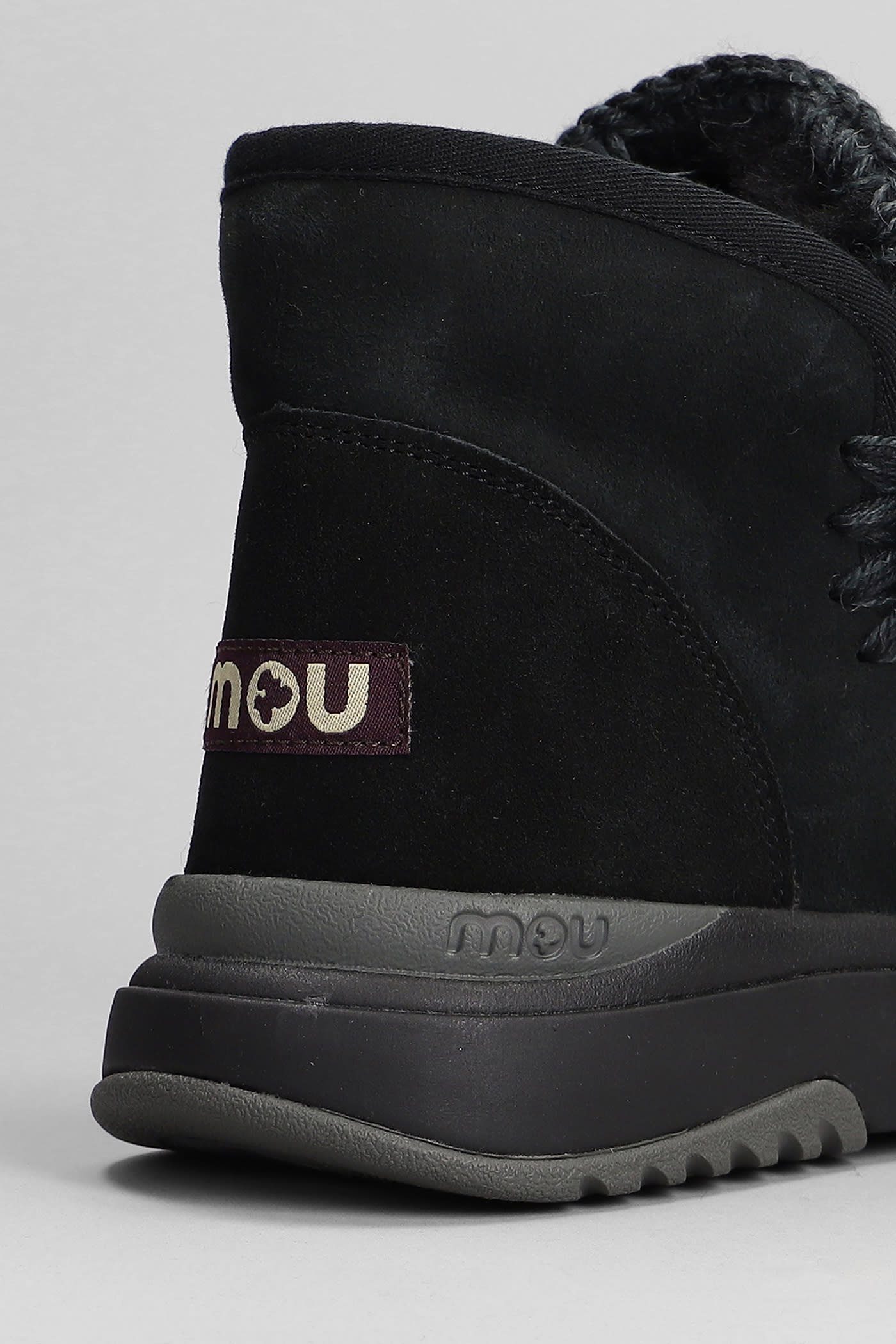 Mou Eskimo Jogger Sneakers In Black Suede In Black