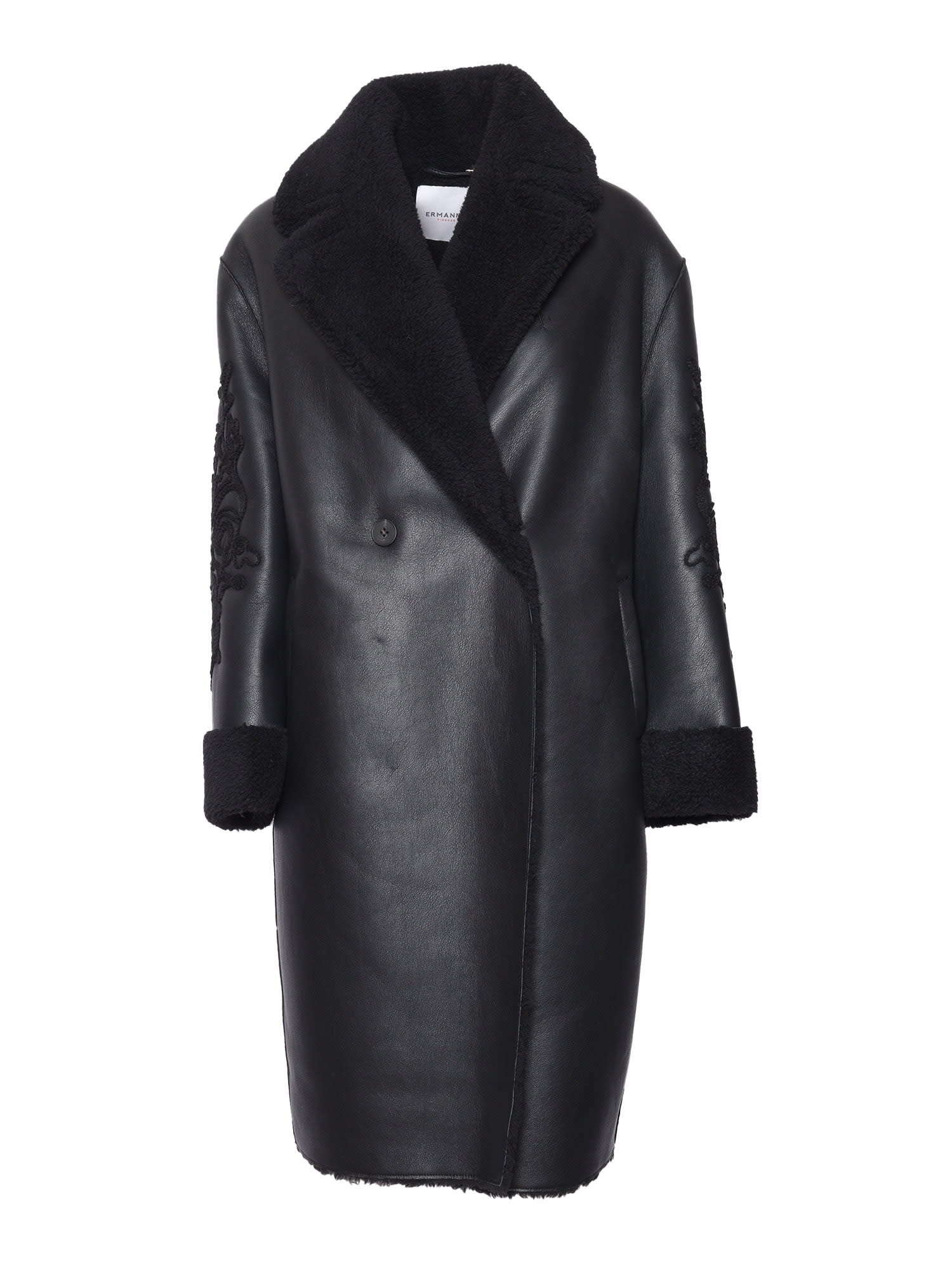 Shop Ermanno Ermanno Scervino Coat In Black