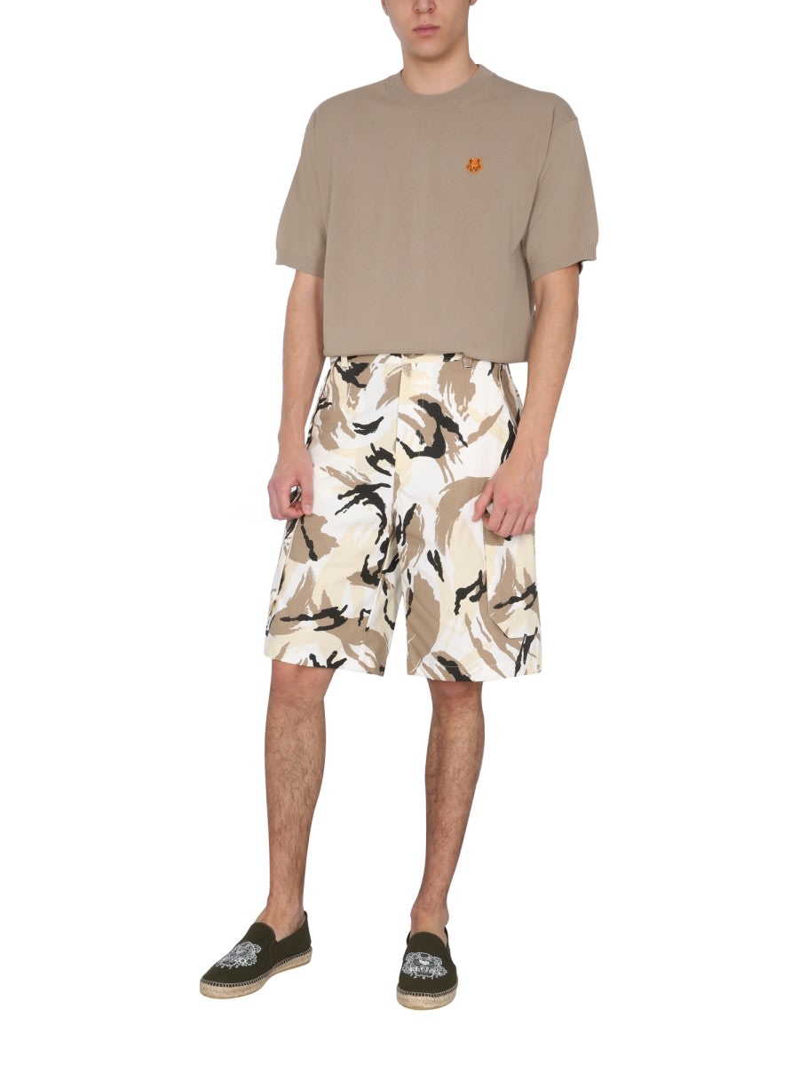 Shop Kenzo Tropic Camo Bermuda In White