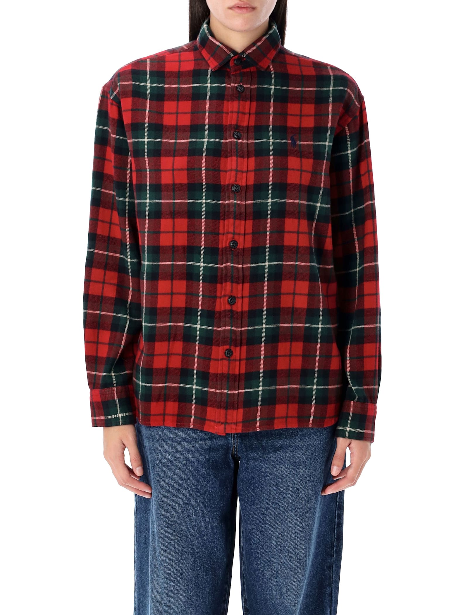 Shop Polo Ralph Lauren Relaxed Fit Plaid Cotton Shirt In Red Check