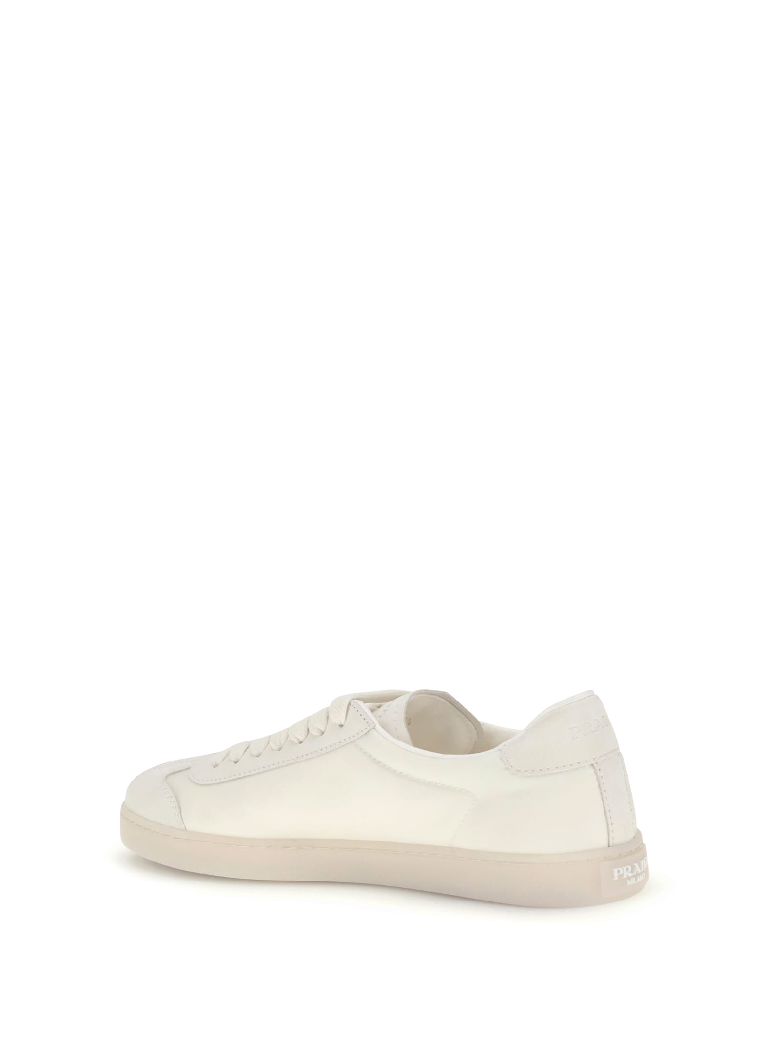 Prada Re-nylon And Suede Low-top Sneakers In White