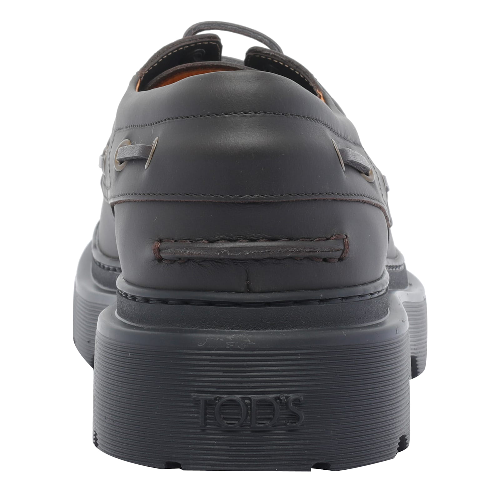 Tod's Brown Leather Loafers With Rounded Toe And Chunky Sole In Brown