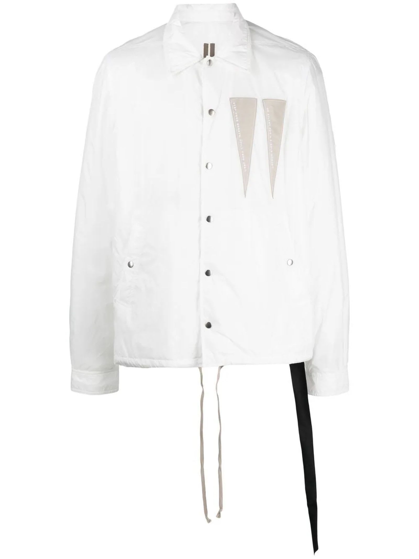 Drkshdw White Lightweight Shirt Jacket In Bianco