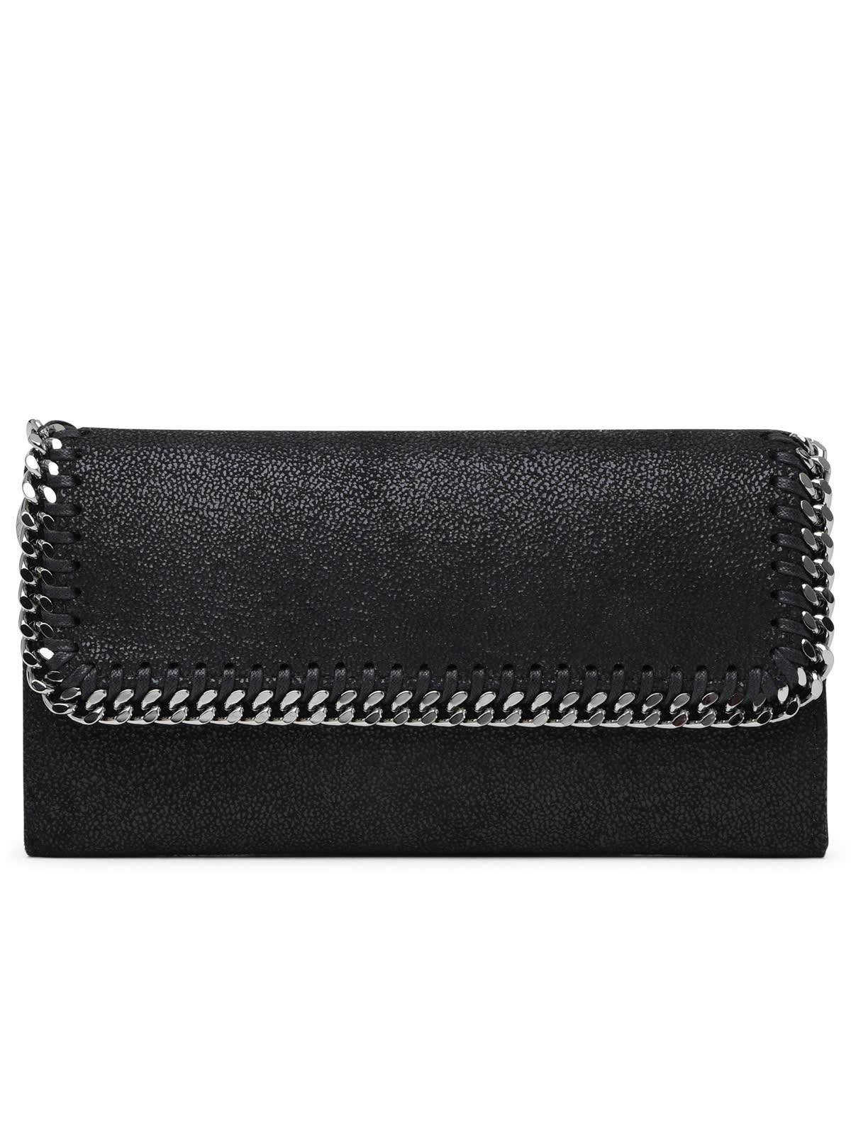 Shop Stella Mccartney Black Polyester Big Falabella Wallet