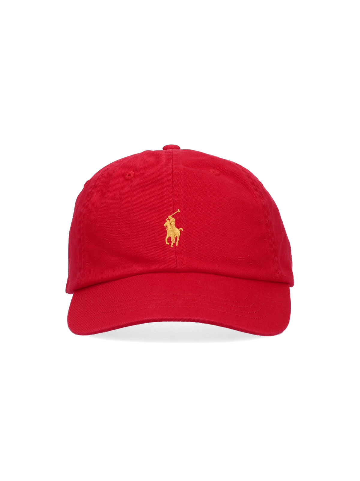 Shop Polo Ralph Lauren Logo Baseball Hat In Red