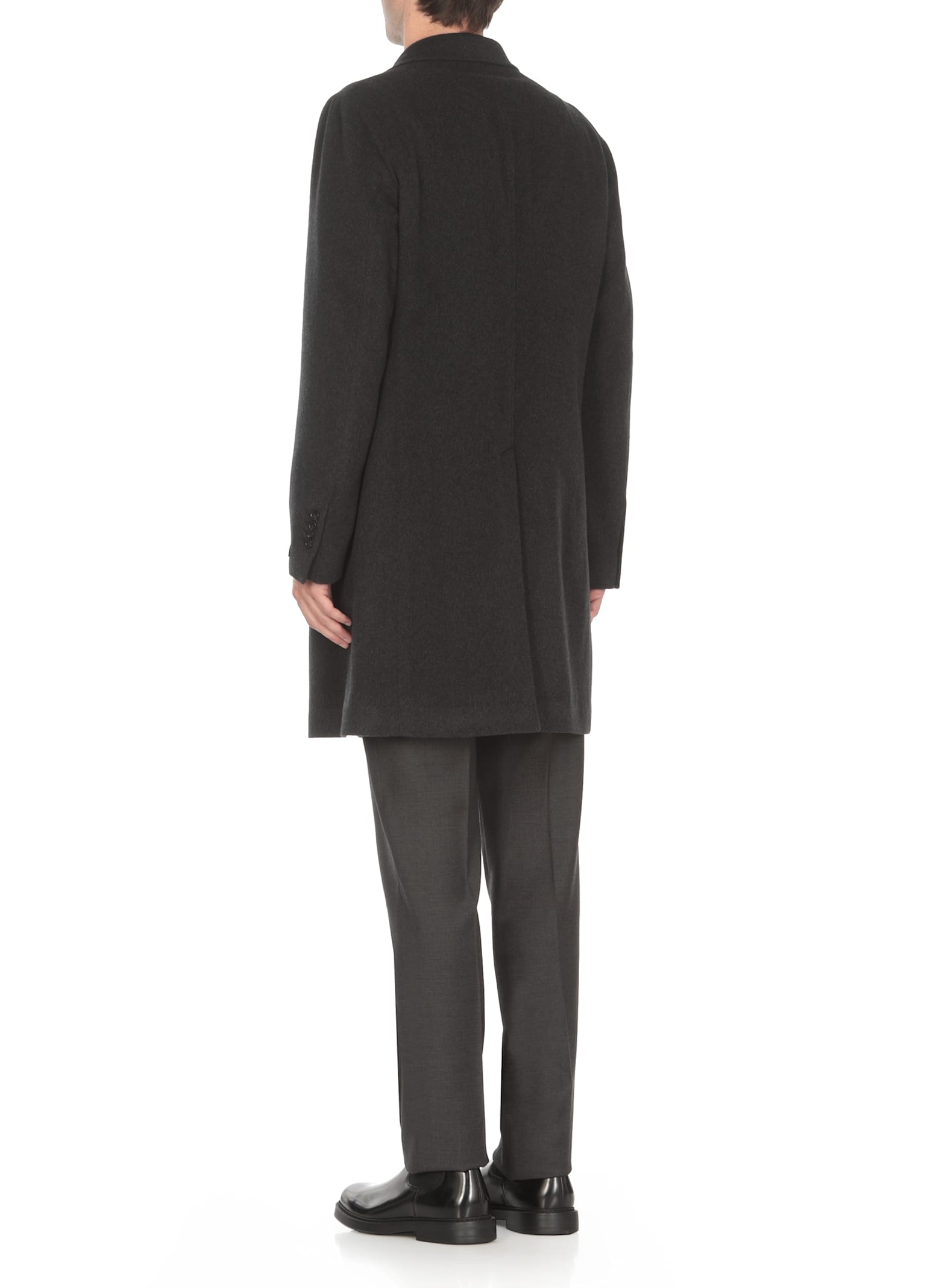 Shop Tagliatore Virgin Wool And Cashmere Coat In Grey