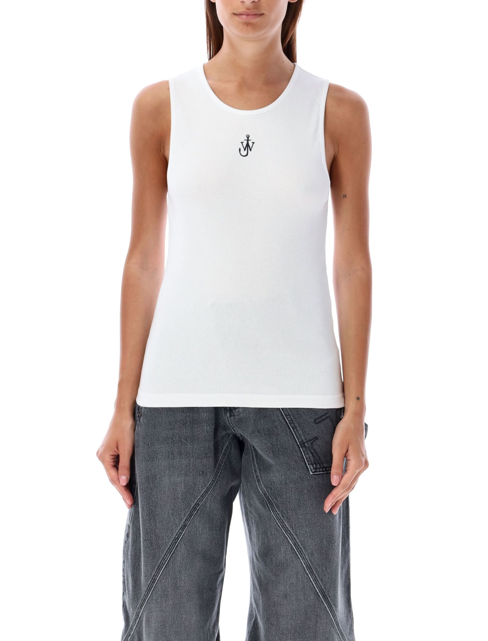 Shop Jw Anderson Anchor Tank Top In White