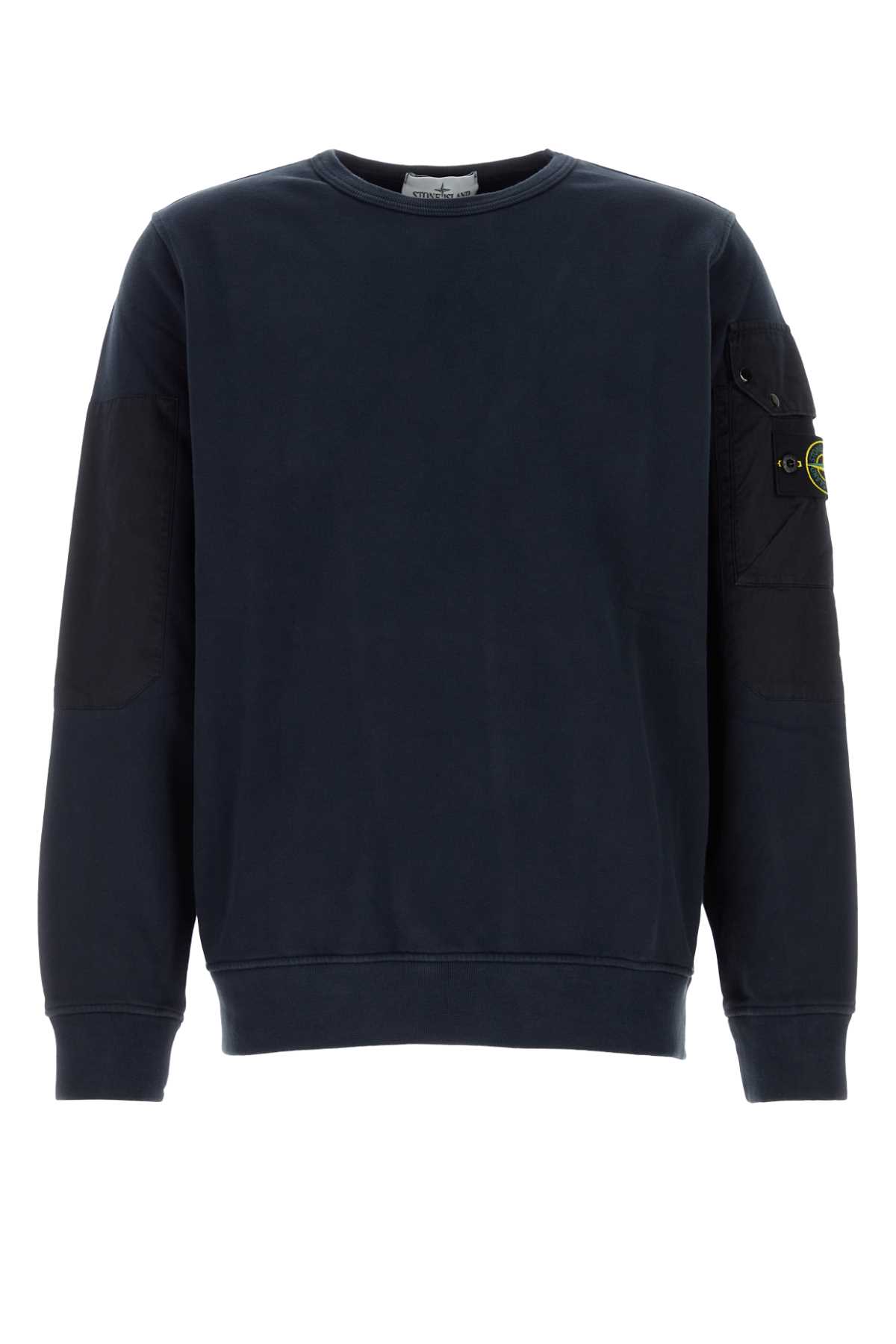 Shop Stone Island Midnight Blue Cotton Sweatshirt In Navyblue