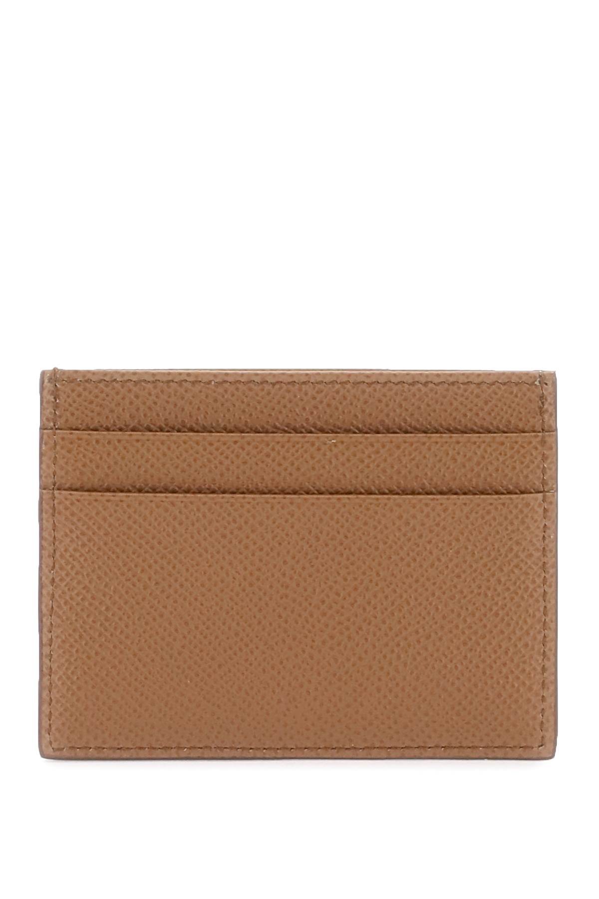 Dolce & Gabbana Leather Card Holder In Brown