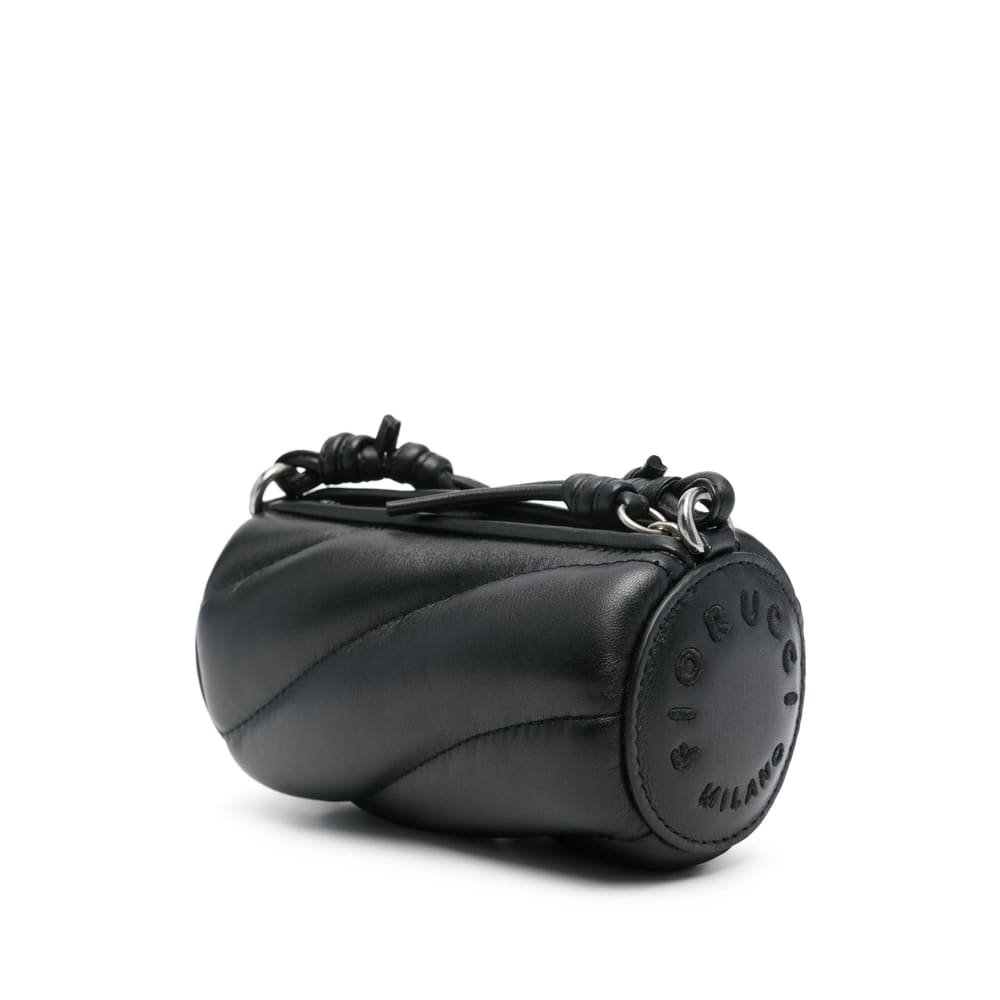 Fiorucci Black Lamb Ovis Aries Aries Shoulder Bag In Black