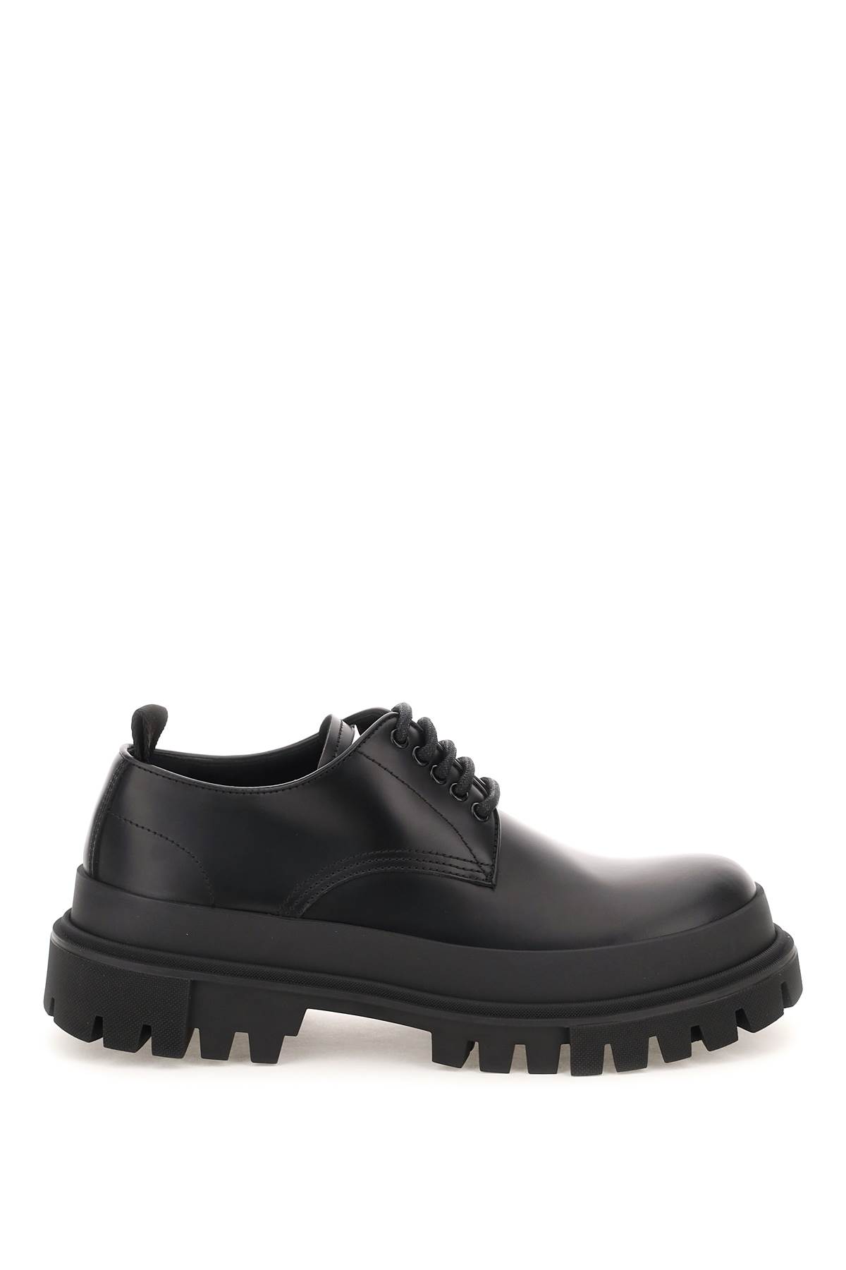 DOLCE & GABBANA LEATHER LACE-UP SHOES WITH LUG SOLE