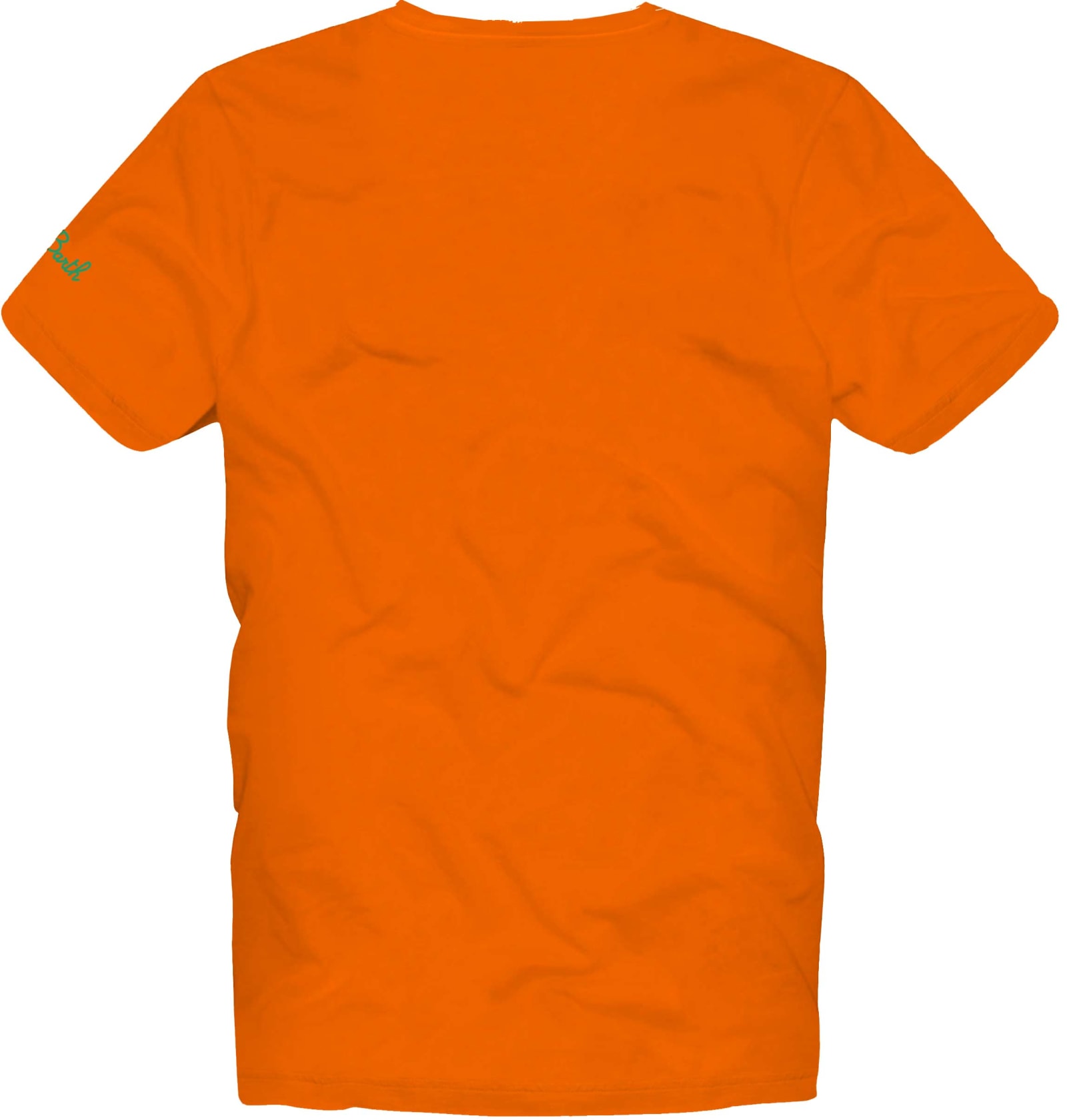 Mc2 Saint Barth Man Orange Cotton T-shirt