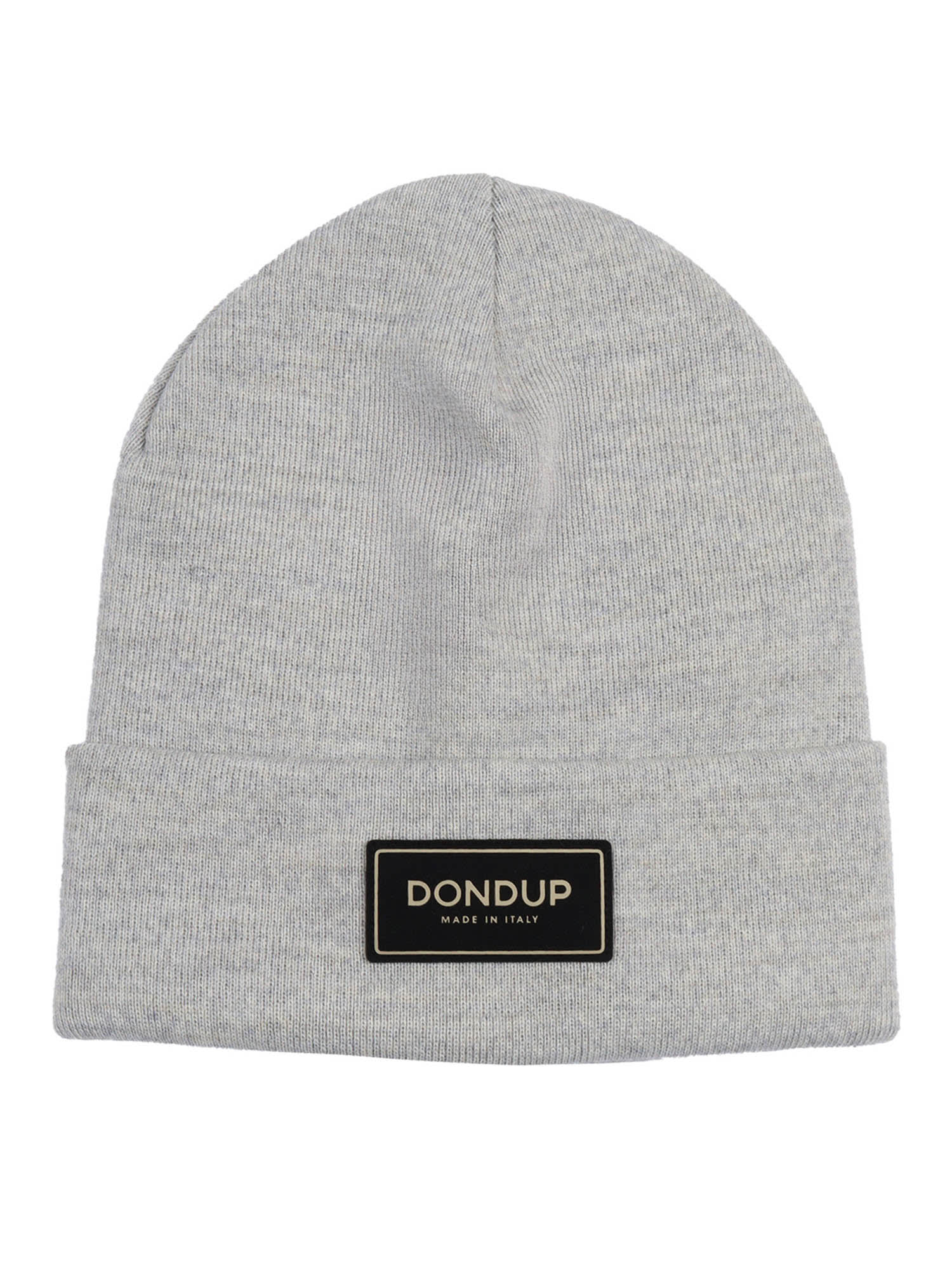 Dondup Logo-plaque Beanie Hat In Gray