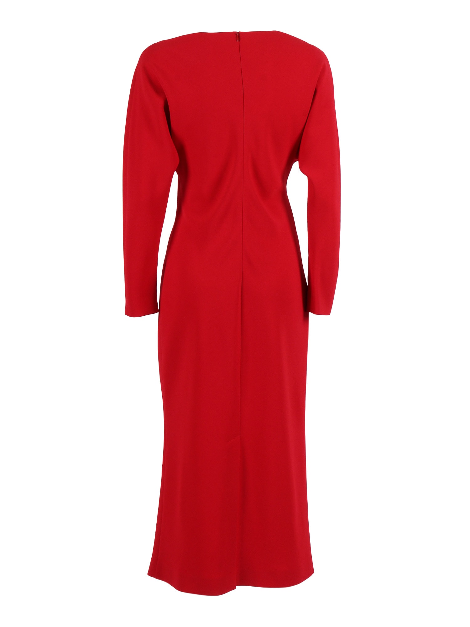 Alberta Ferretti Form-fitting White Dress With Minimalist Design In Red