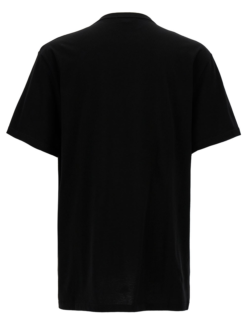 Shop Alexander Mcqueen Black Crewneck T-shirt With Skull Print In Cotton Man