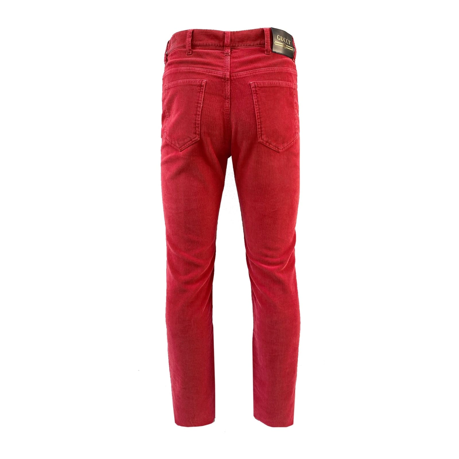 Shop Gucci Velvet Trousers In Red