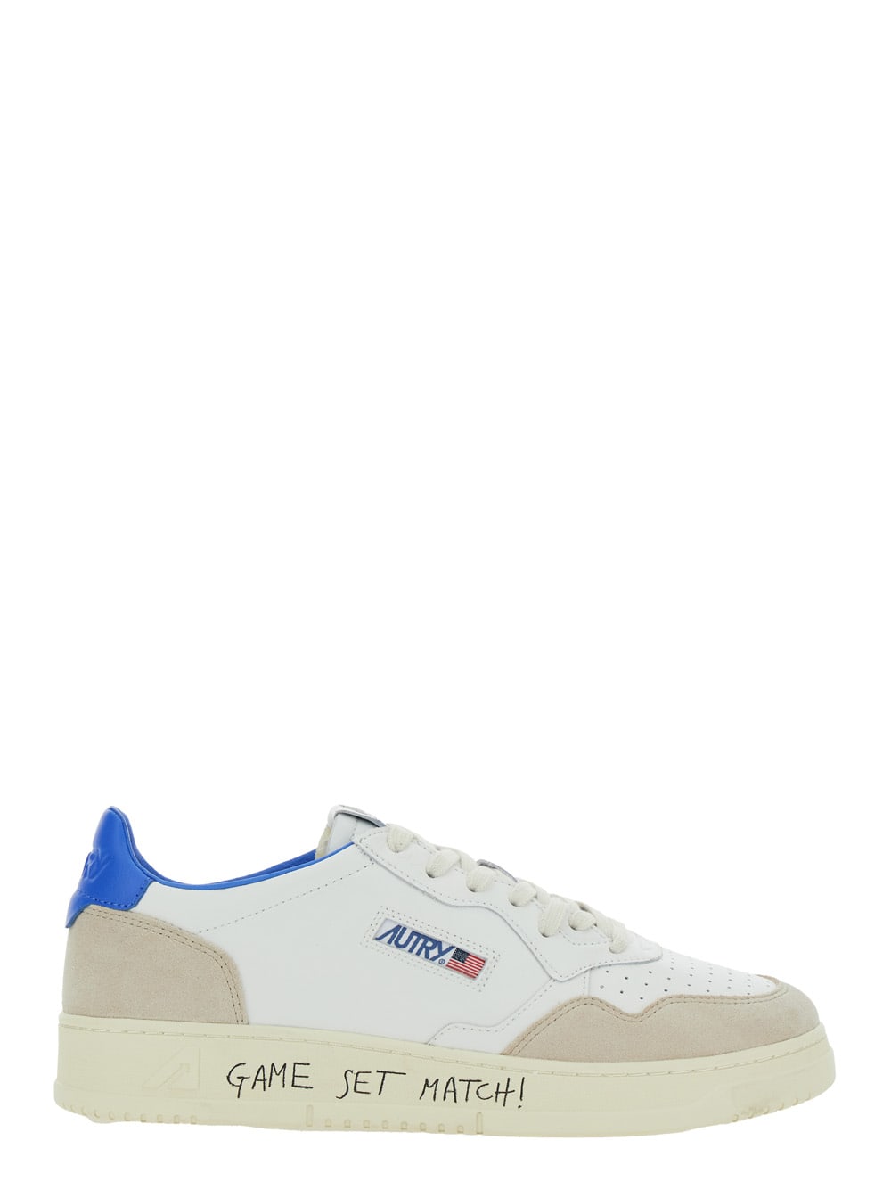 medalist Low White Low Top Sneakers With Side Logo Detail In Leather And Suede Man