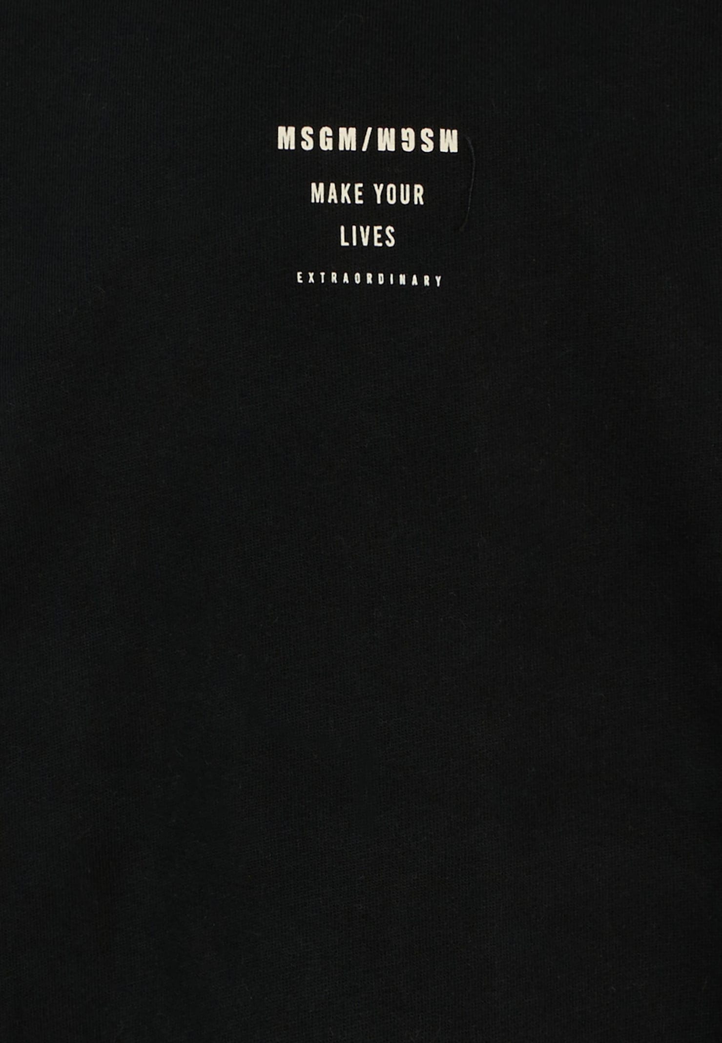 Msgm Black Sweatshirt For Boy With Logo In Black