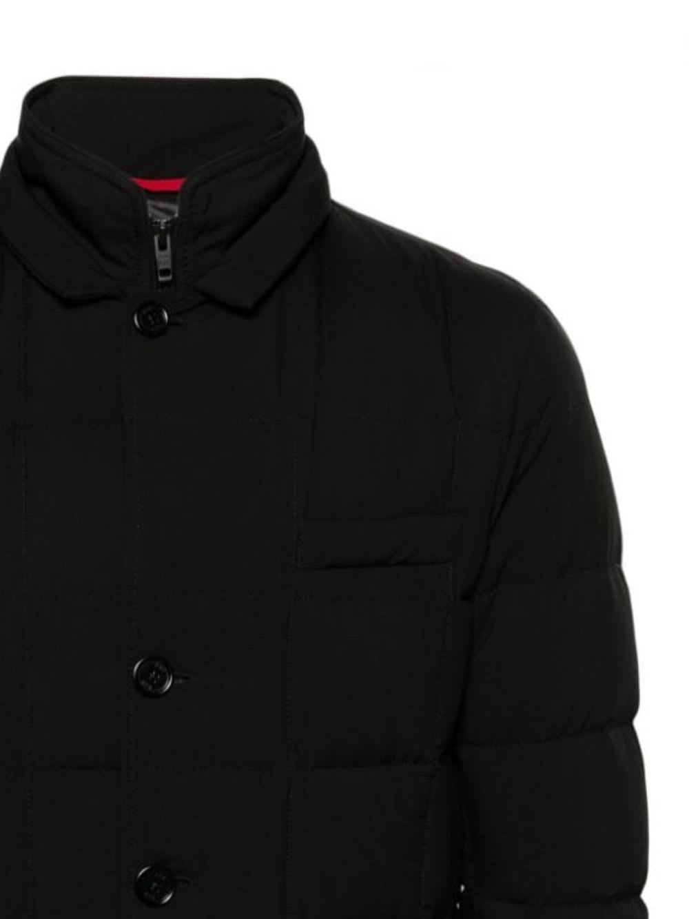 Shop Fay Double Breast Down Jacket In Black