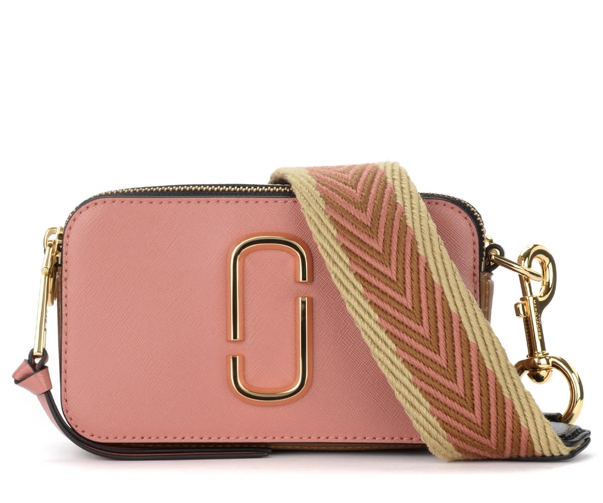 The Marc Jacobs Snapshot Pink, Brown And Beige Shoulder Bag