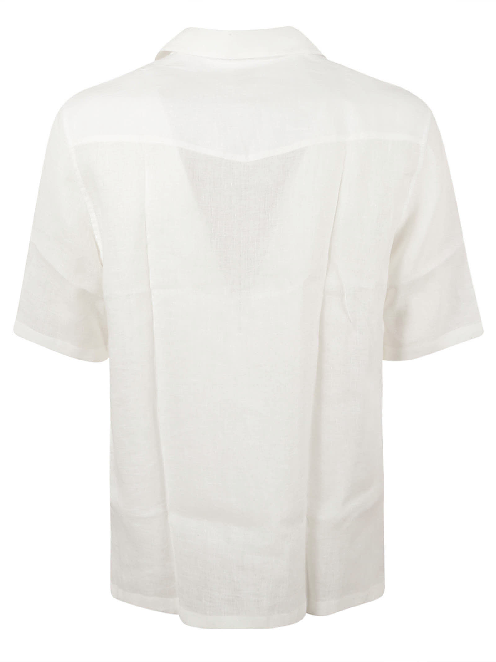 Shop Brunello Cucinelli Regular Plain Shirt In White/natural