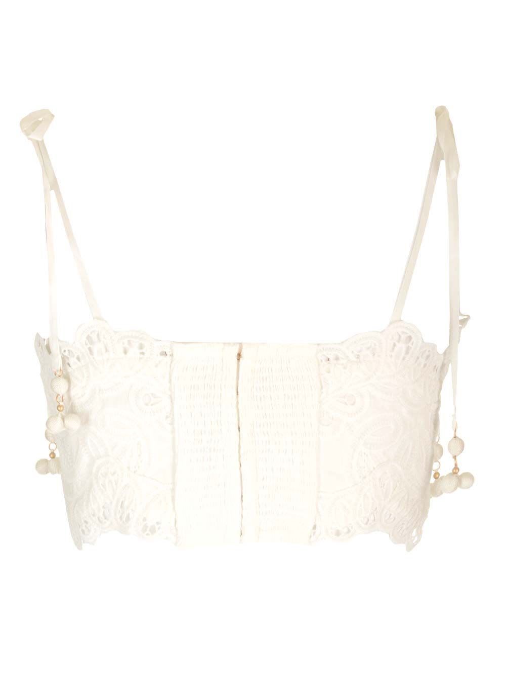 Shop Zimmermann Ottie Embroidered Bodice In White