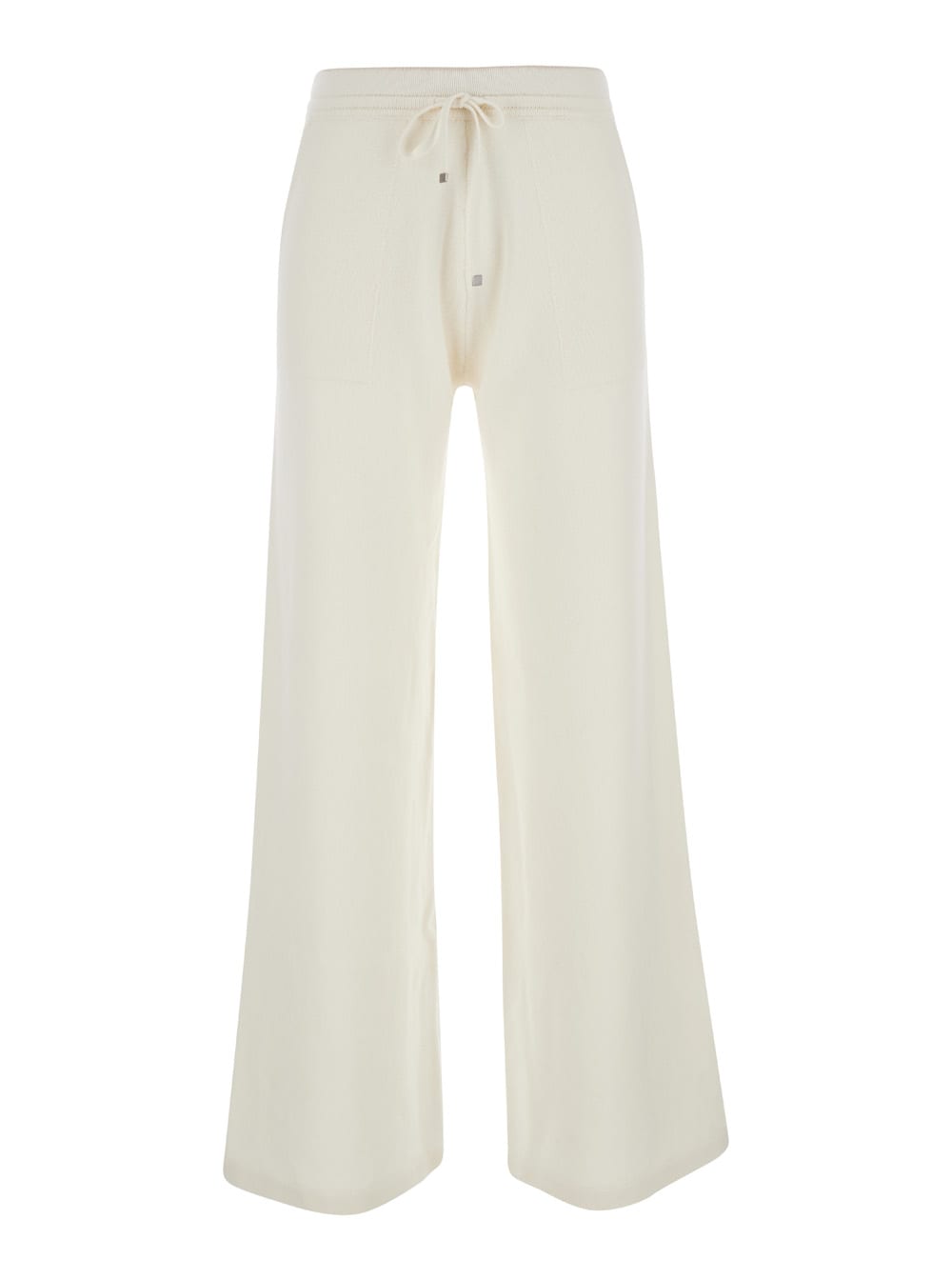 Shop Eleventy White Pants With Drawstring Closure In Cashmere Woman