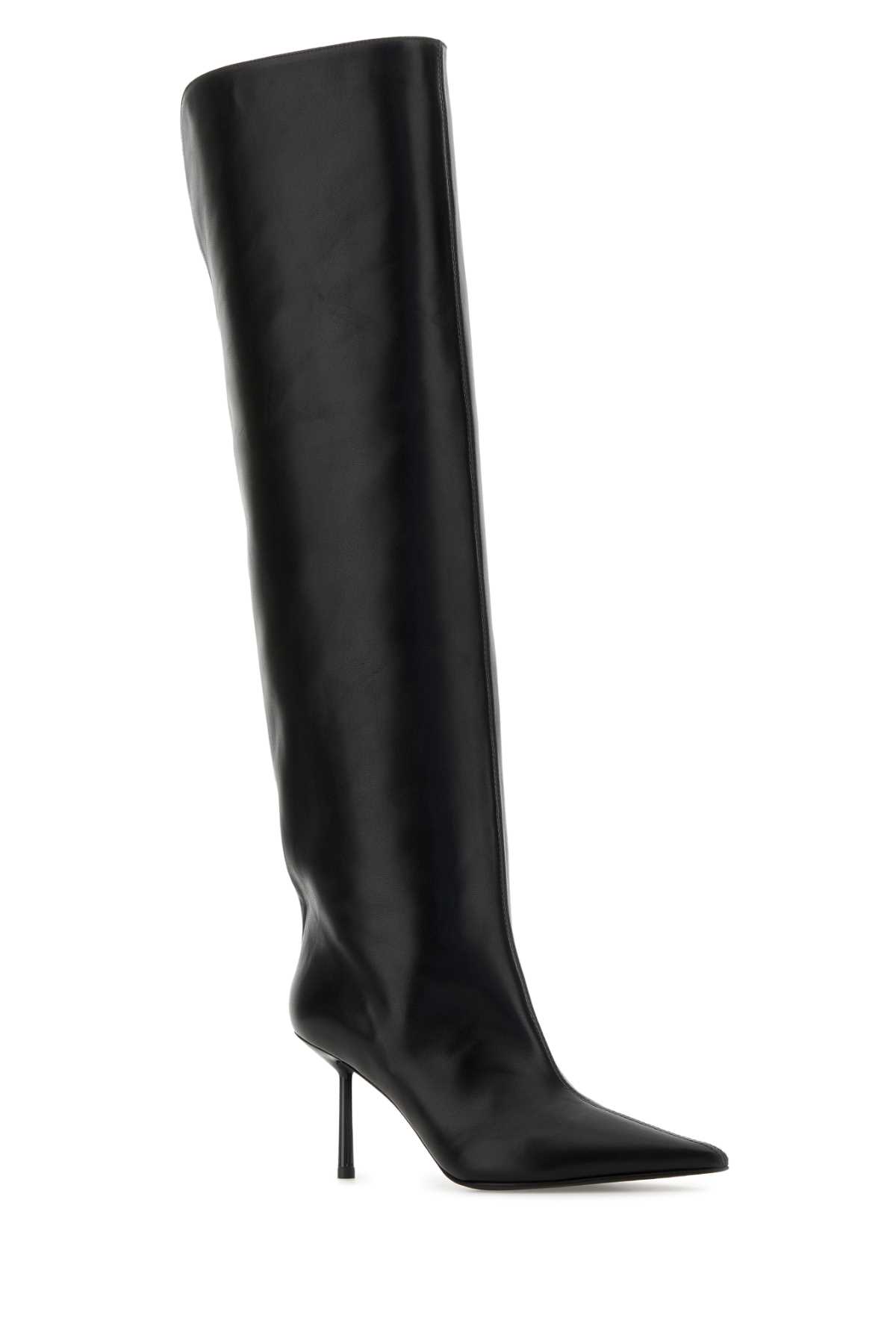Le Silla Bella Knee Length Pointed Toe Stiletto Boots In Black