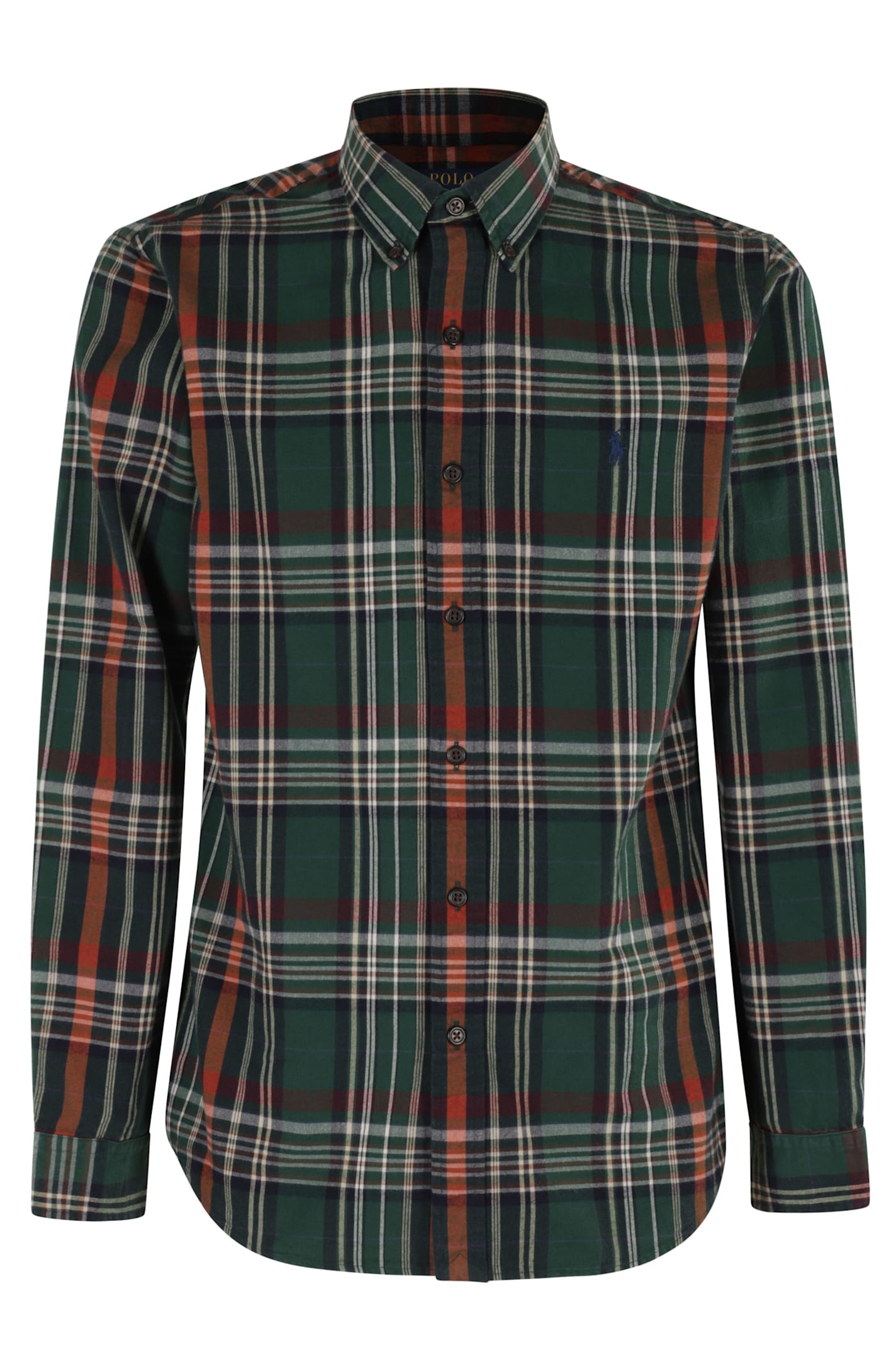 Polo Ralph Lauren Button-down Collar Checked Cotton Oxford Shirt In Green