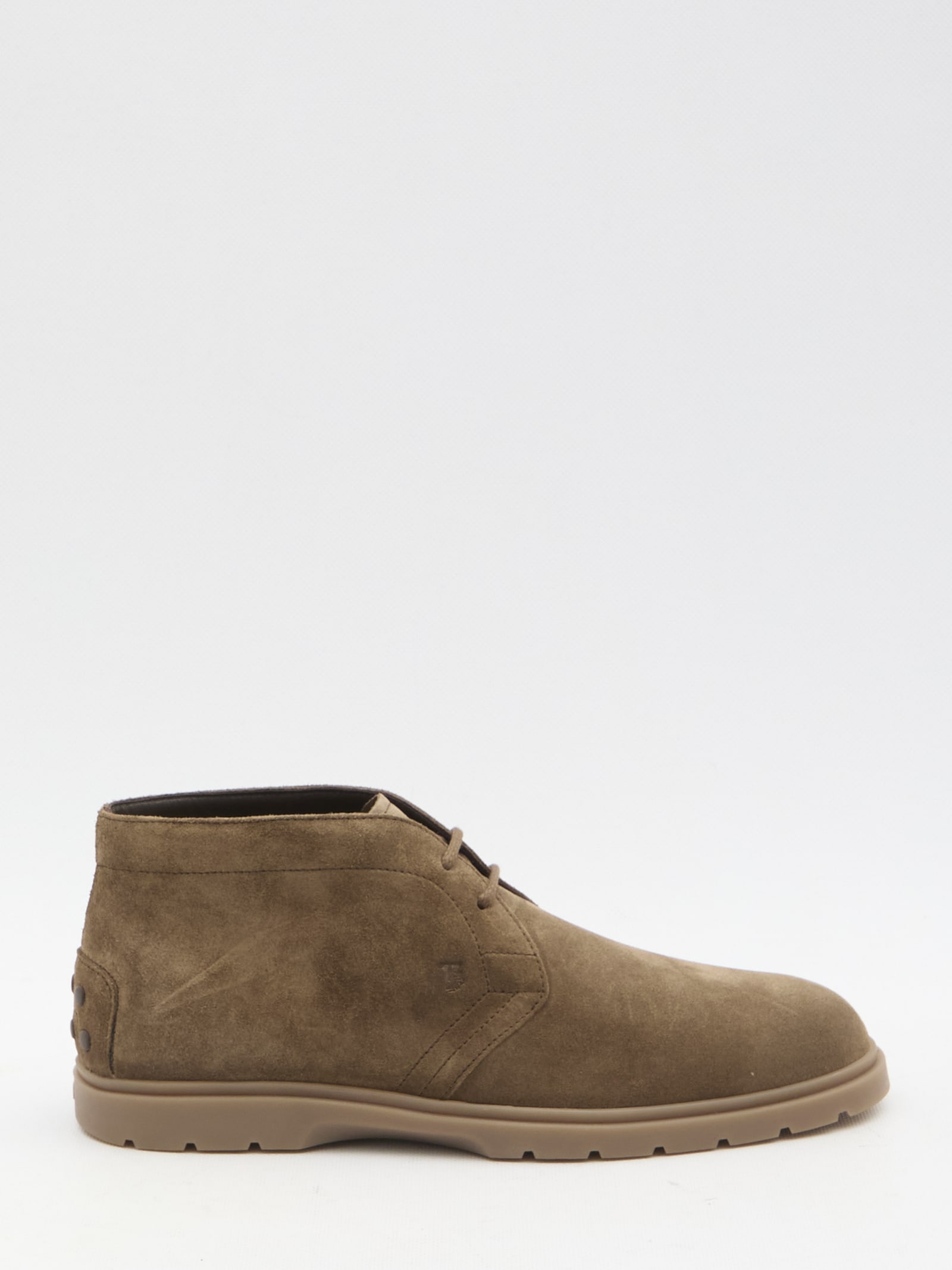 Shop Tod's Desert Boots In Suede In Brown