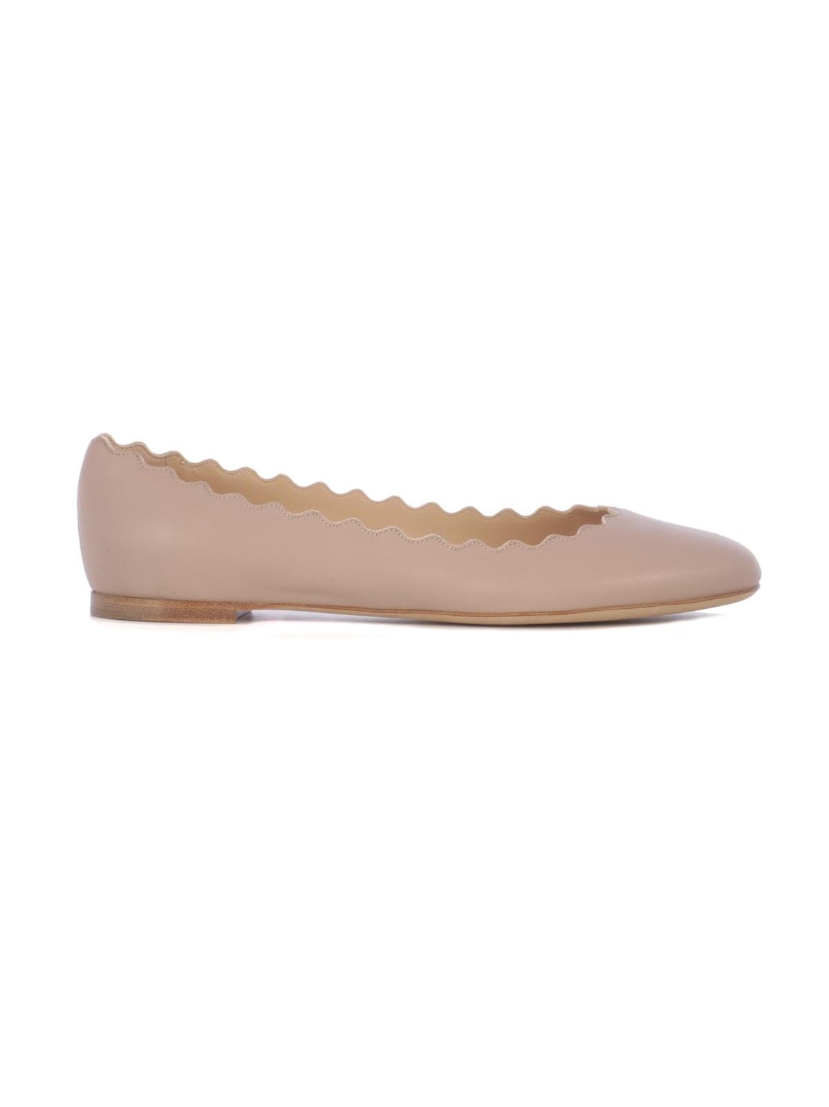 Chloé Lauren Nappa Leather Ballet Flats In C Pink Tea