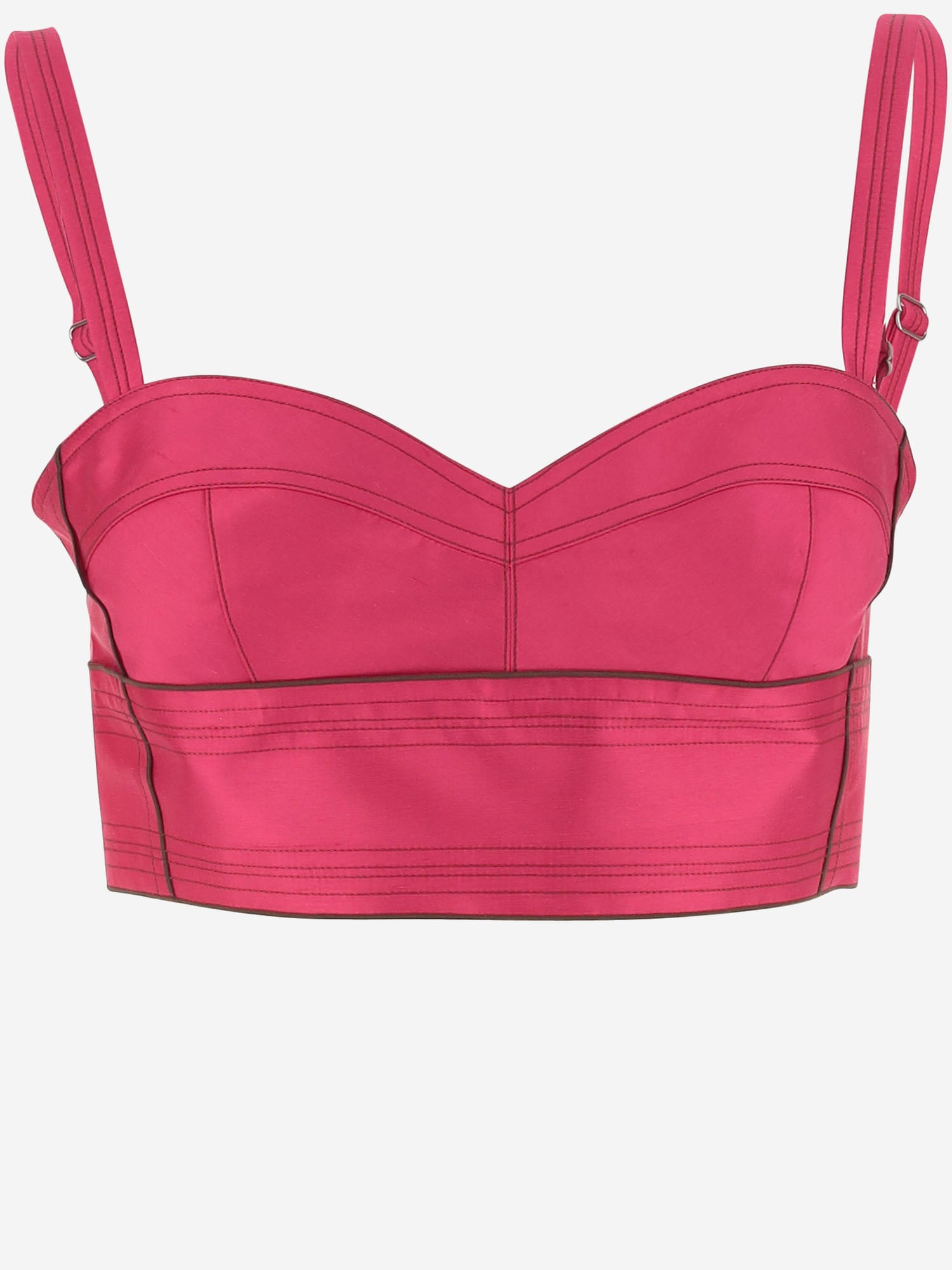 Tory Burch Crop Top With Straps In Pink