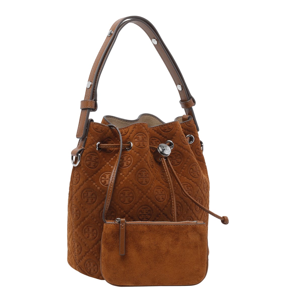 Tory Burch T Monogram Bucket Bag In Brown