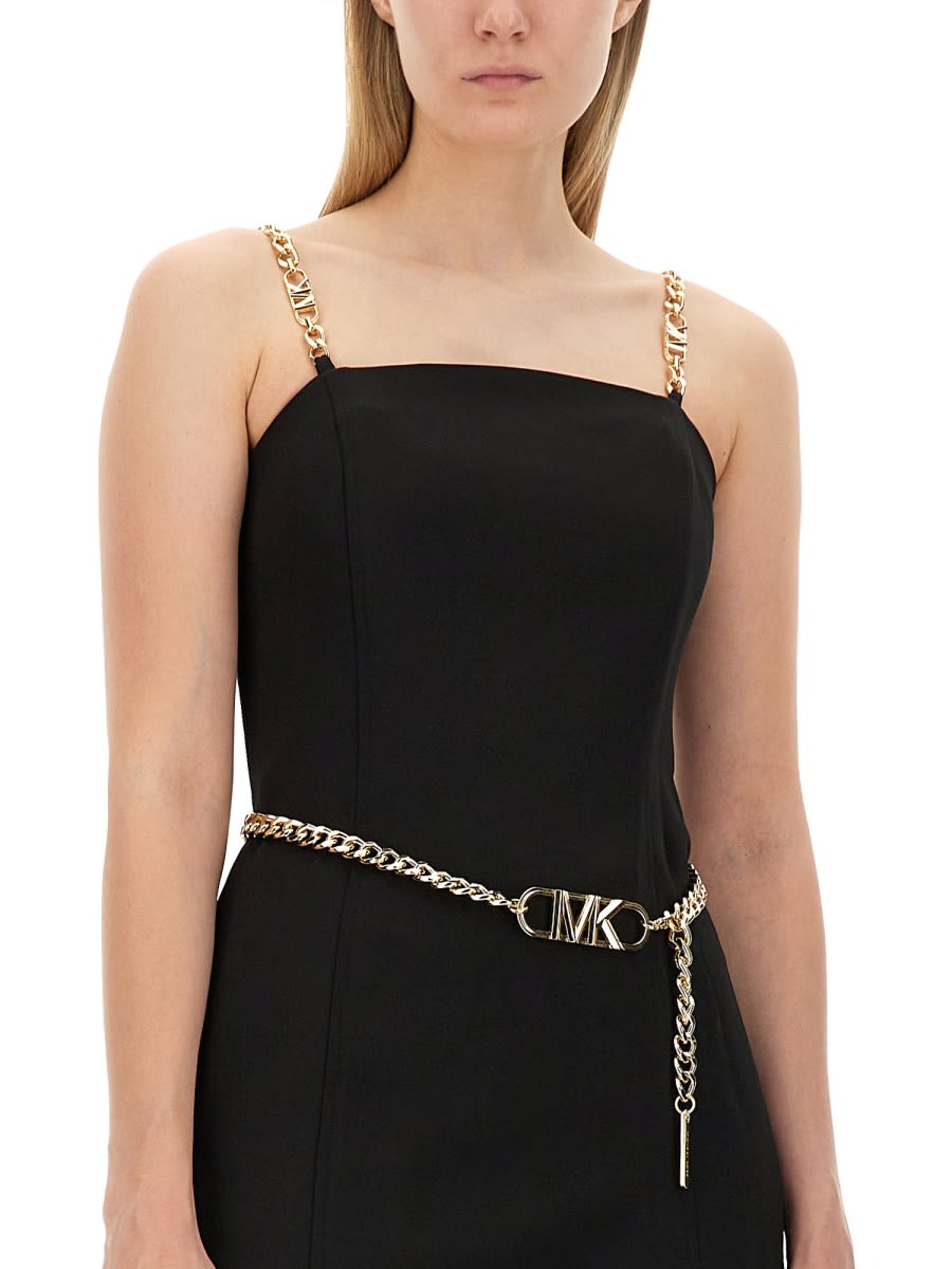 Shop Michael Kors Mini Dress With Chain In Black