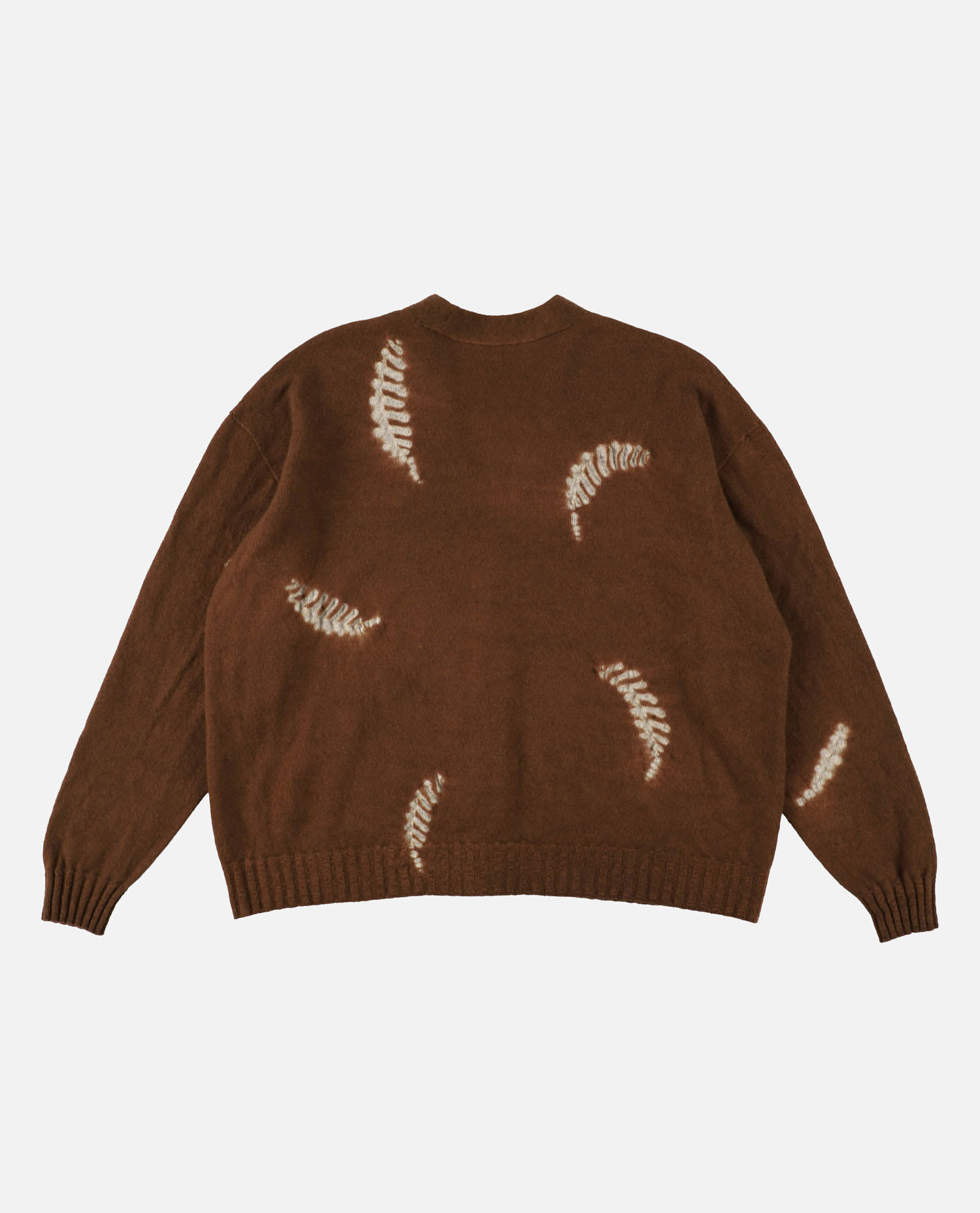 Suzusan Fern-motif Button Cardigan In Brown