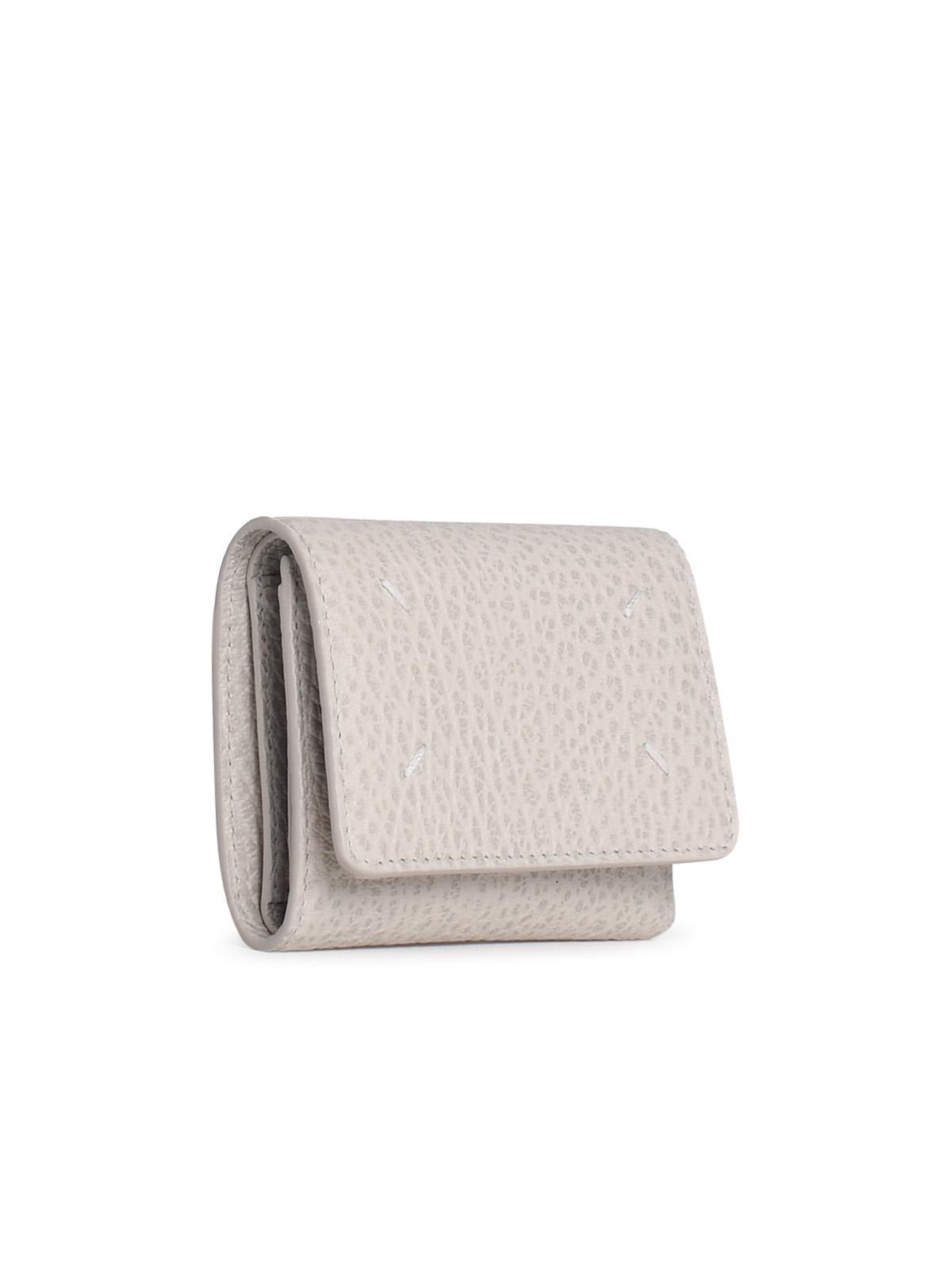 Shop Maison Margiela Ivory Leather Wallet