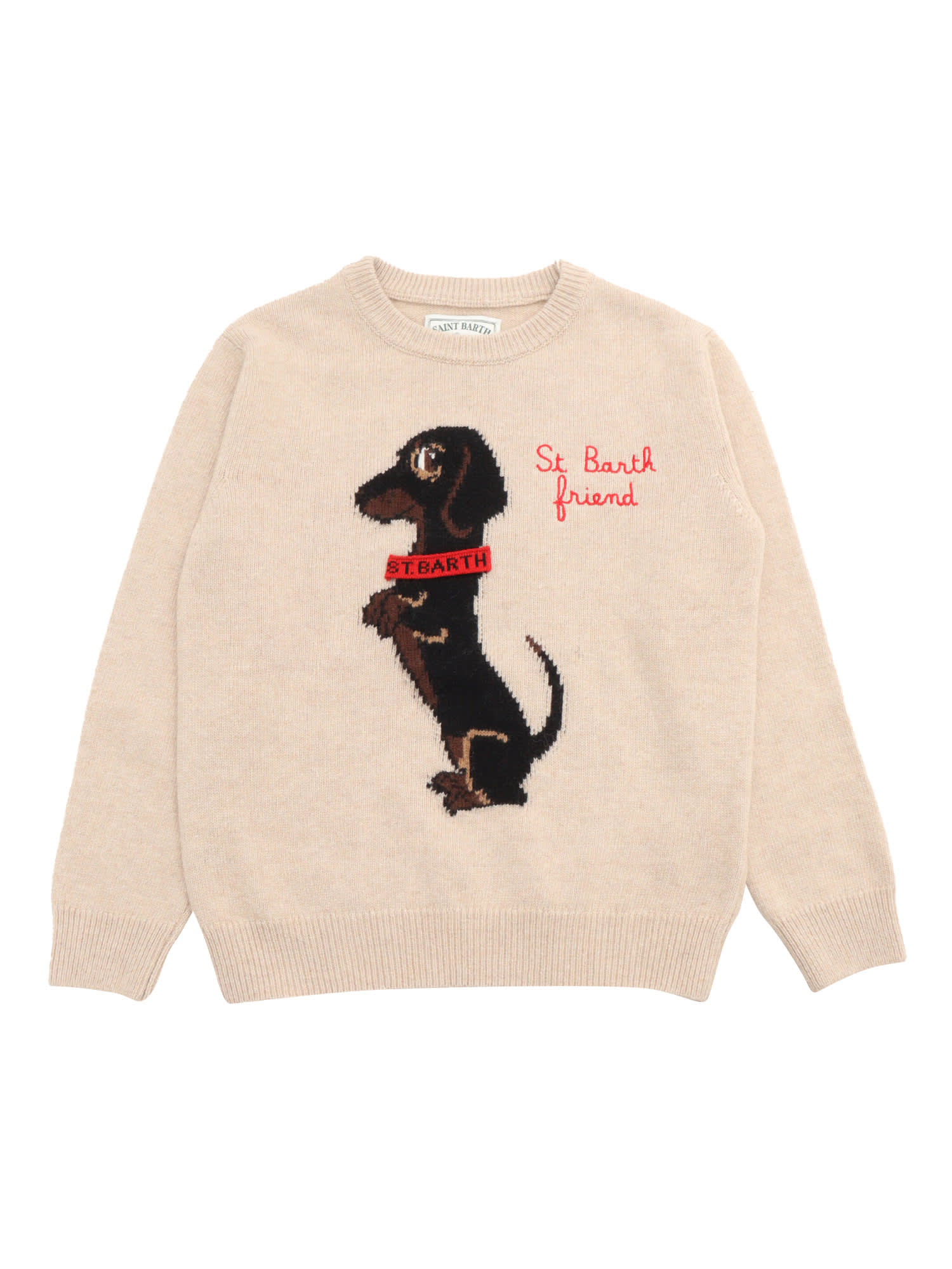 Mc2 Saint Barth Crewneck Jaquard Sweater In Multicolor