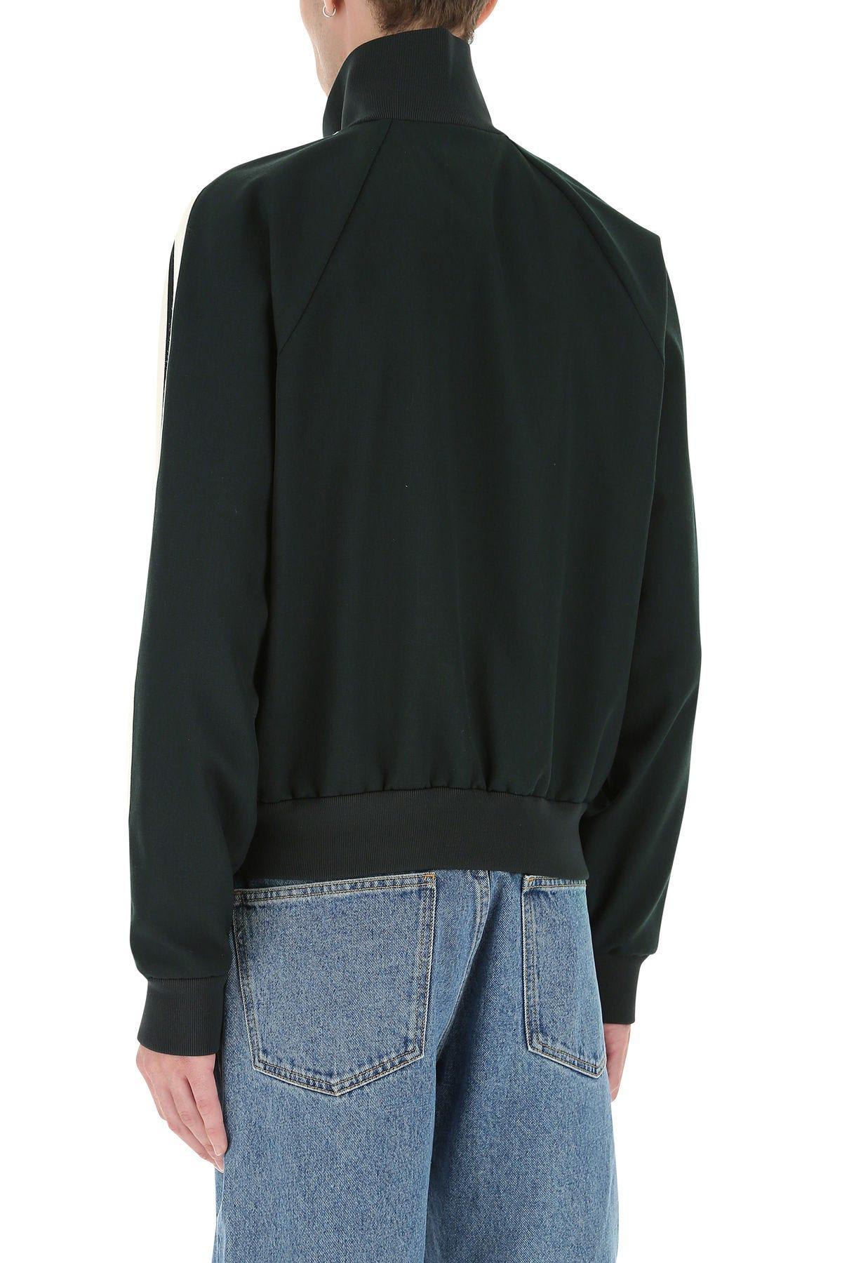 Shop Bottega Veneta Dark Green Stretch Wool Sweatshirt In Blue