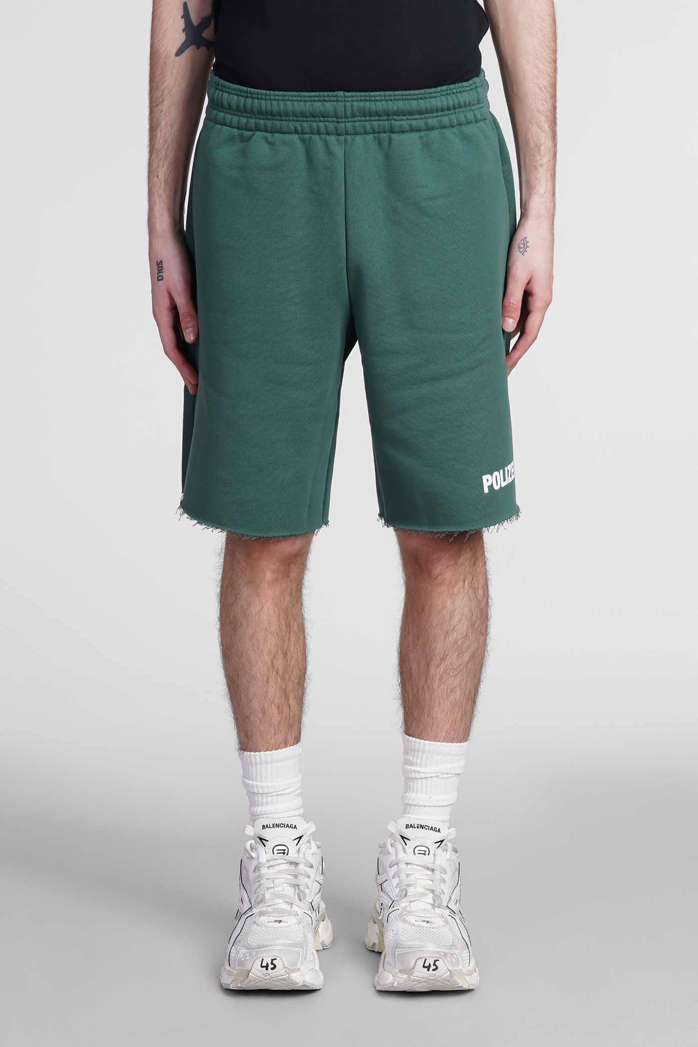 VETEMENTS SHORTS IN GREEN COTTON