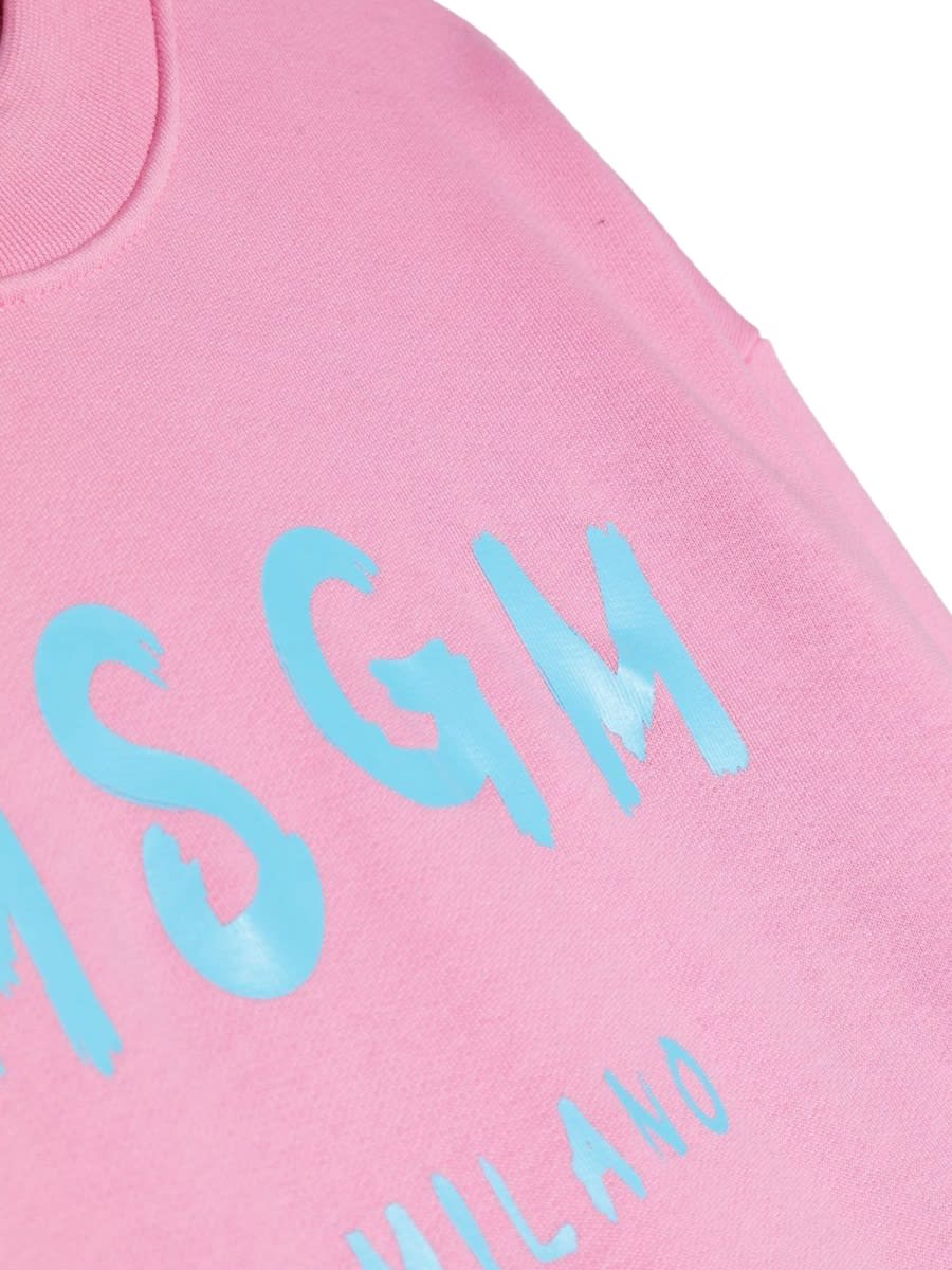 Msgm Sweatshirt Dress In Pink
