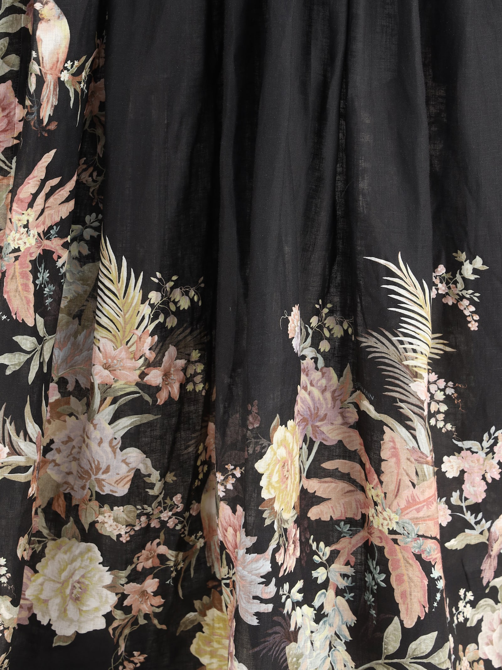 Shop Zimmermann Tallow Midi Dress In Black Multi Floral